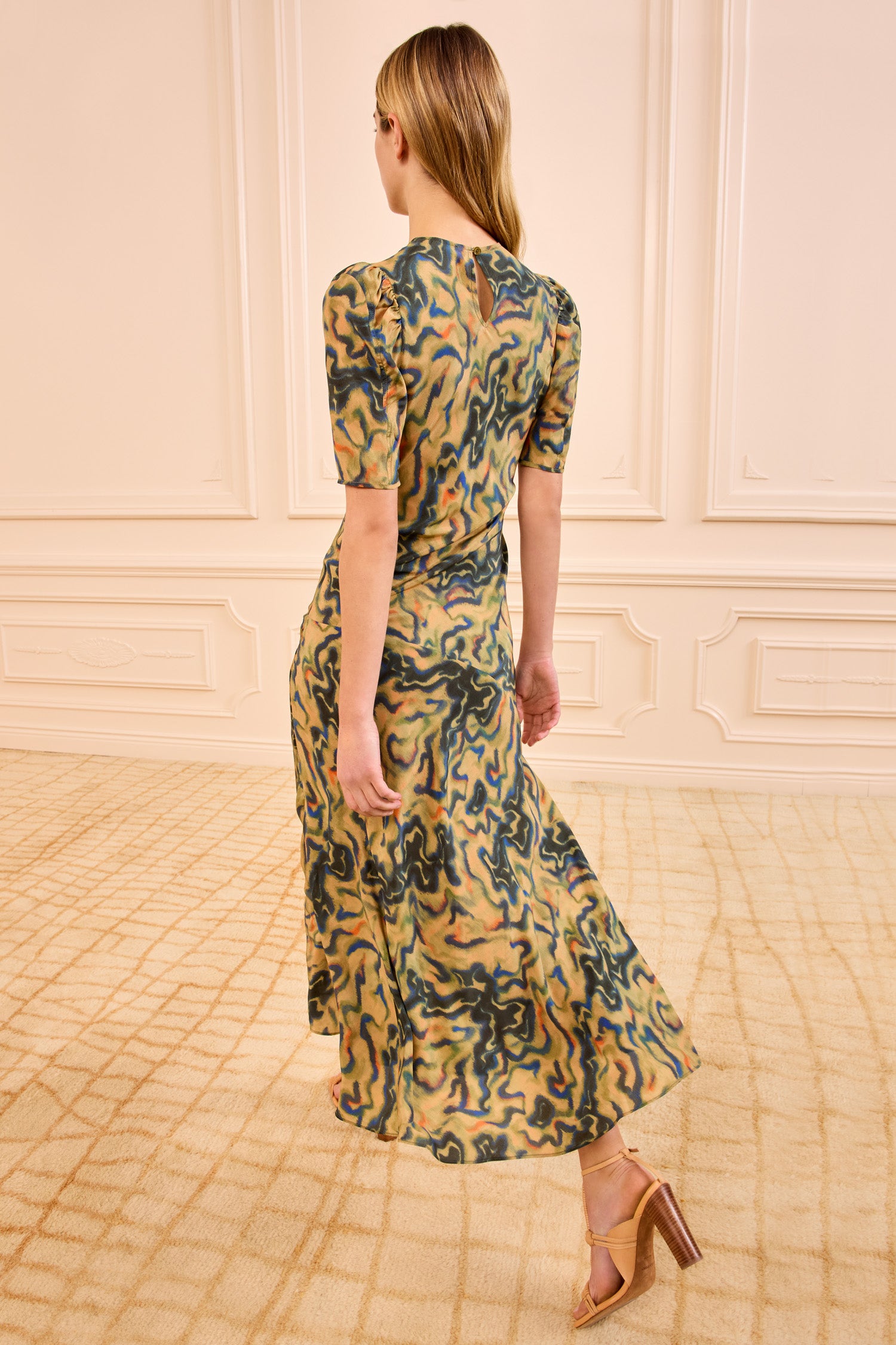 Ulla Johnson Samar SP260158 robe soie Geode verte
