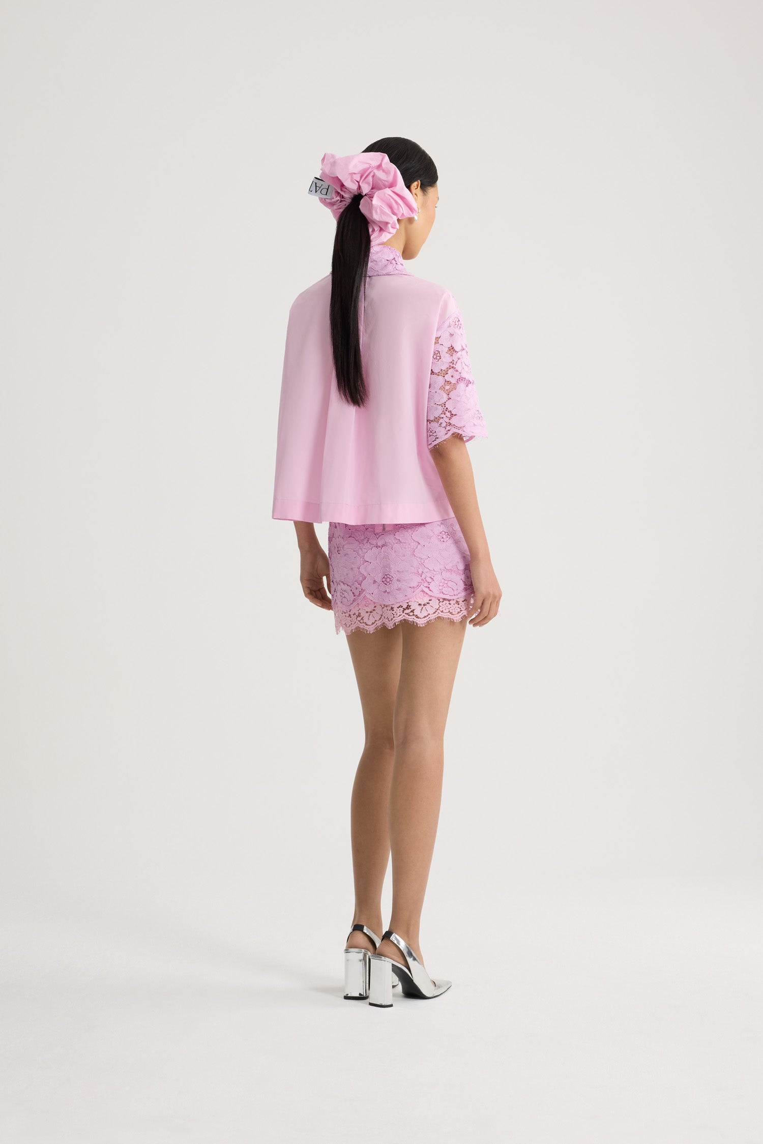 Patou SK108 mini jupe rose Pink Parfait dentelle