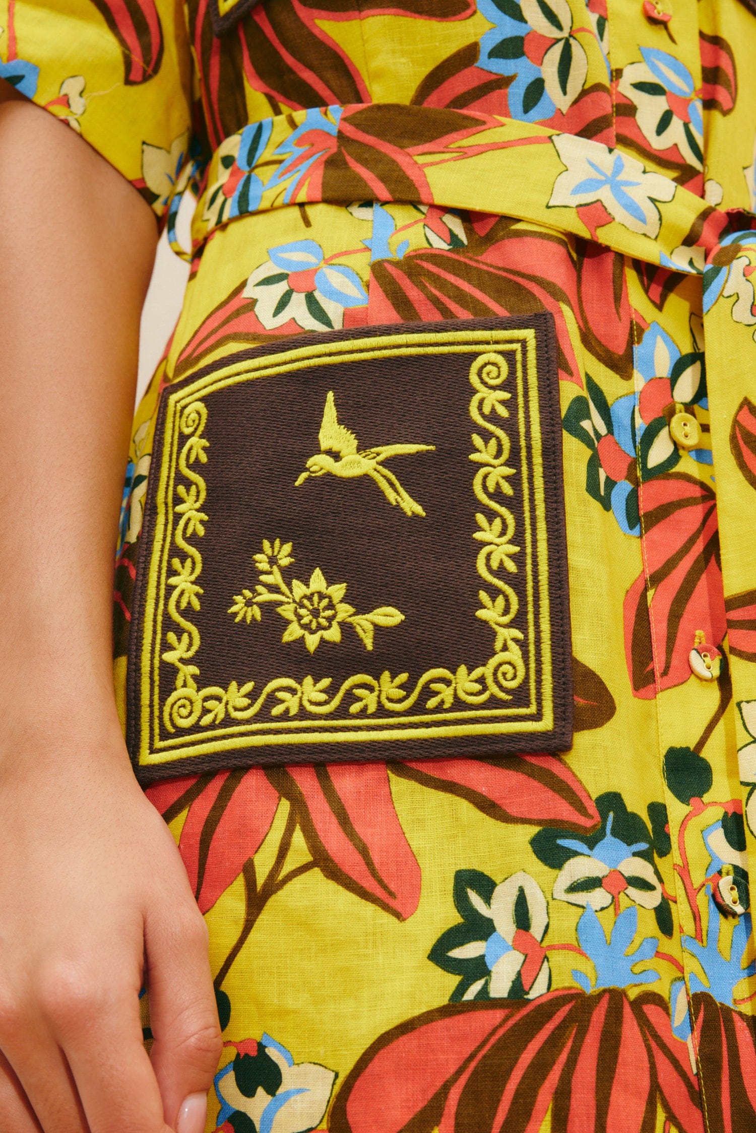 Alemaïs Leo Embroidered Shirtdress robe chemise lin