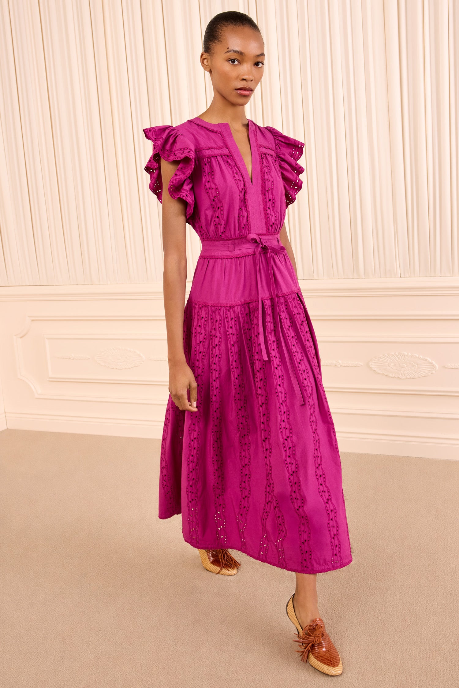 Ulla Johnson Dani robe midi coton Orchid