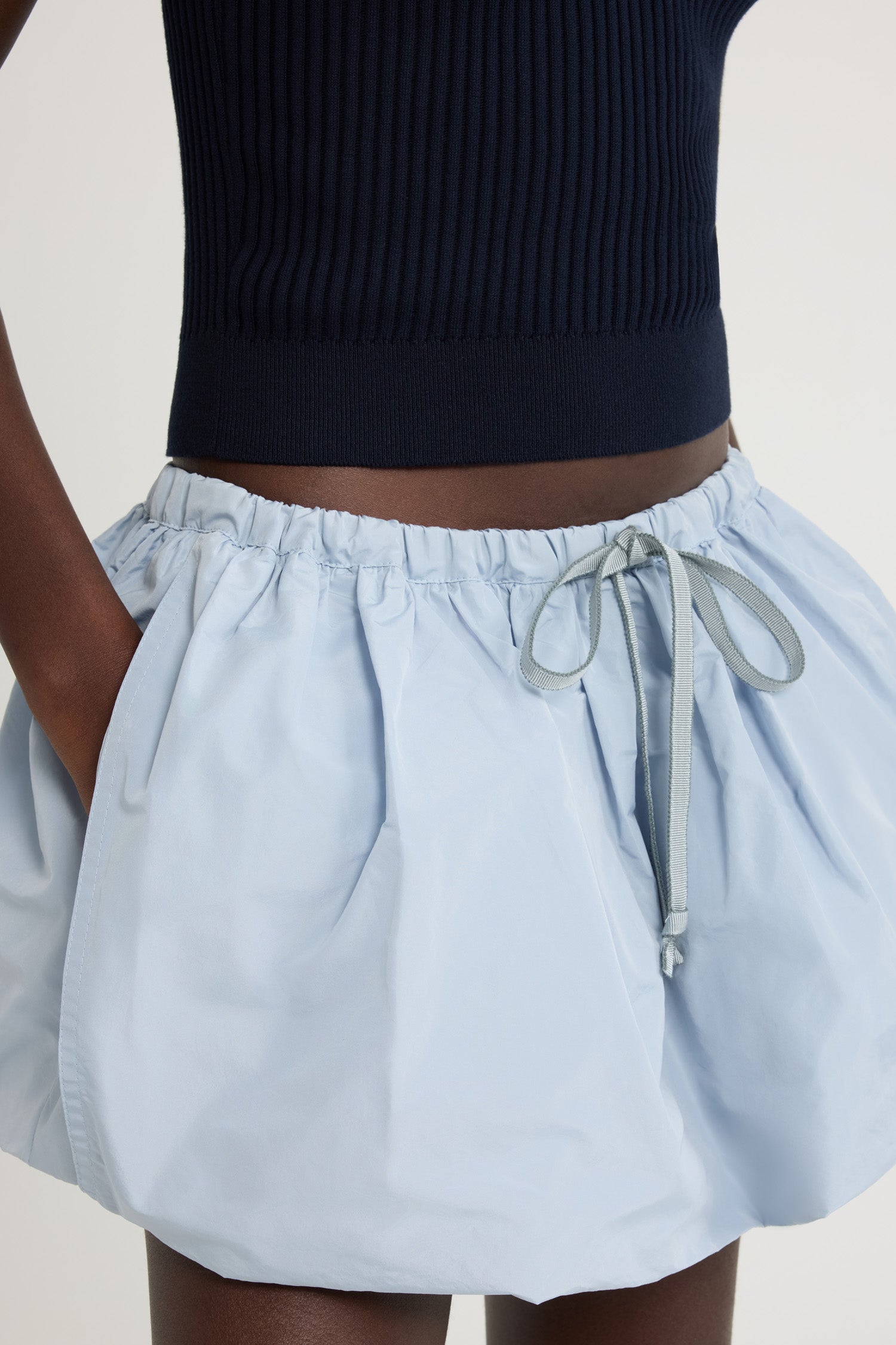 Patou Skirts SK081 mini jupe faille Bleu Perle 36