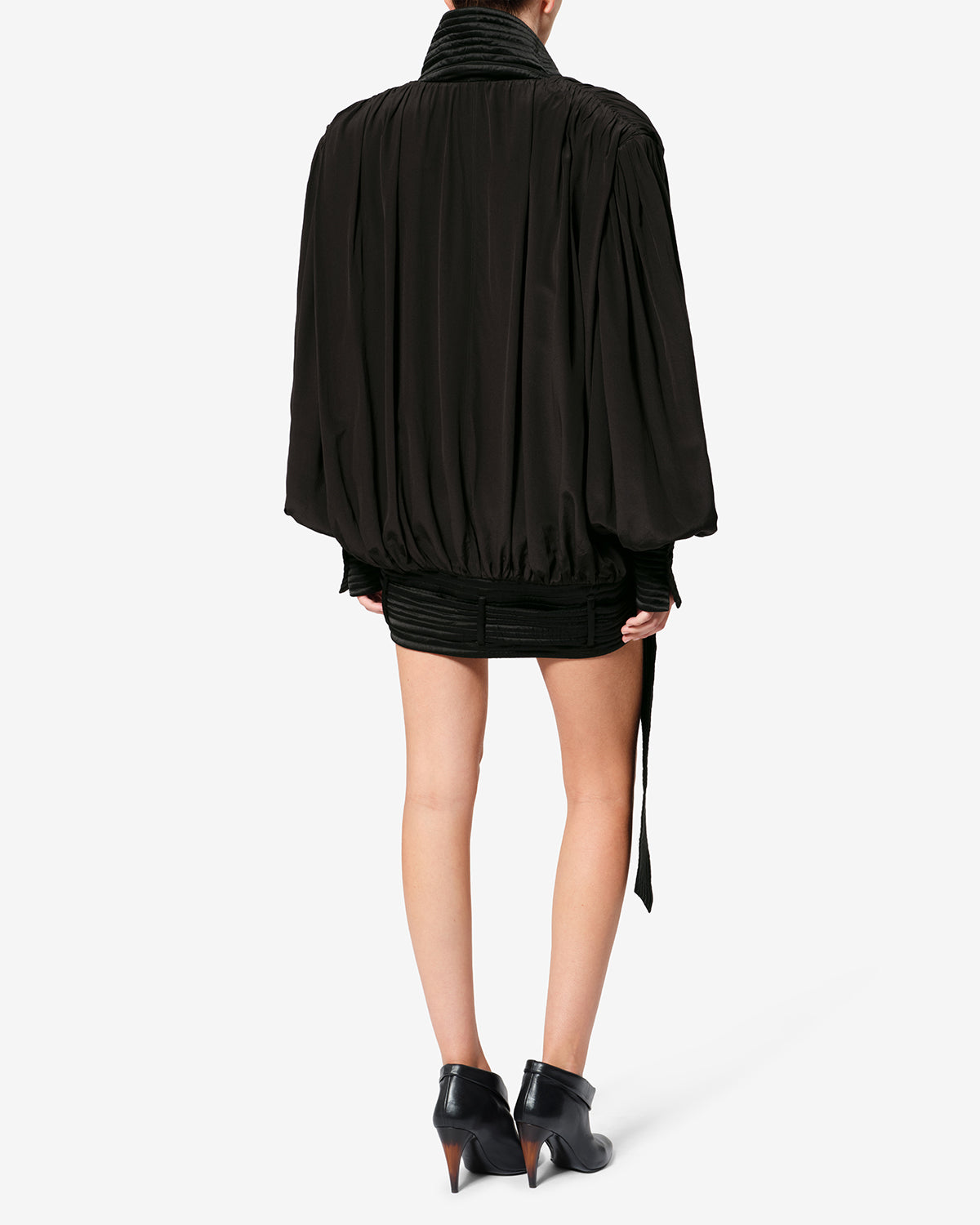 Isabel Marant Diljane veste soie noire ceinture