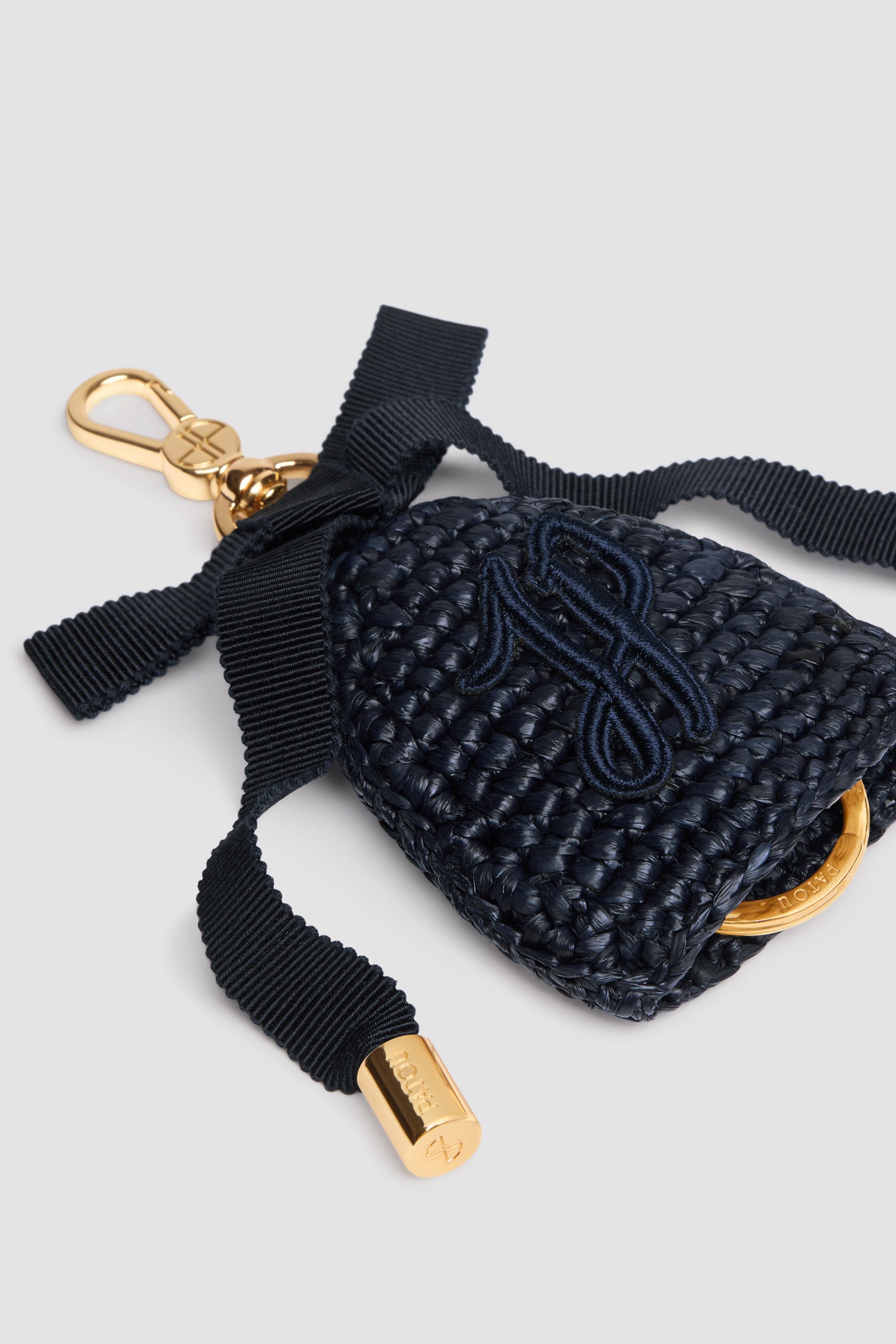 Patou P25AC0910215699N porte-clés raffia Navy Black