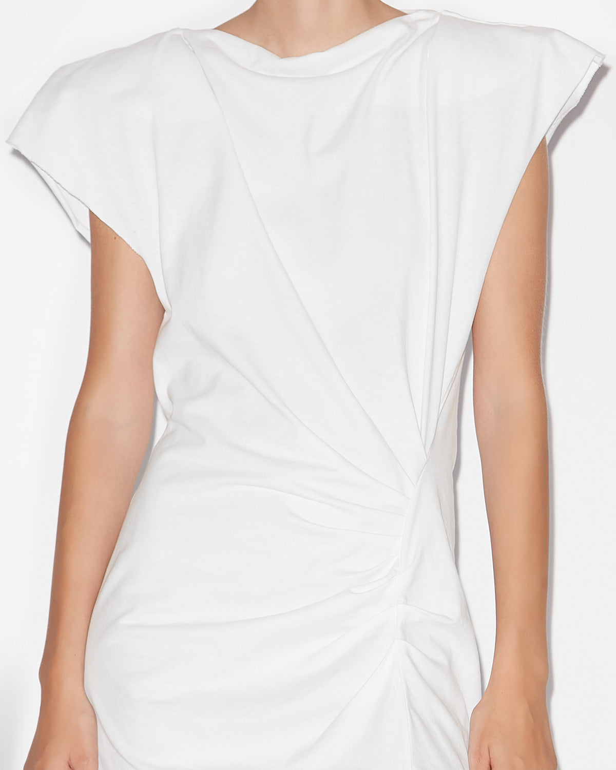 Isabel Marant Nadela robe jersey coton blanc fente