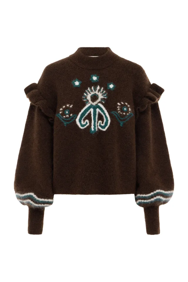 Alemaïs Sun Dancer Sweater pull mohair brodé