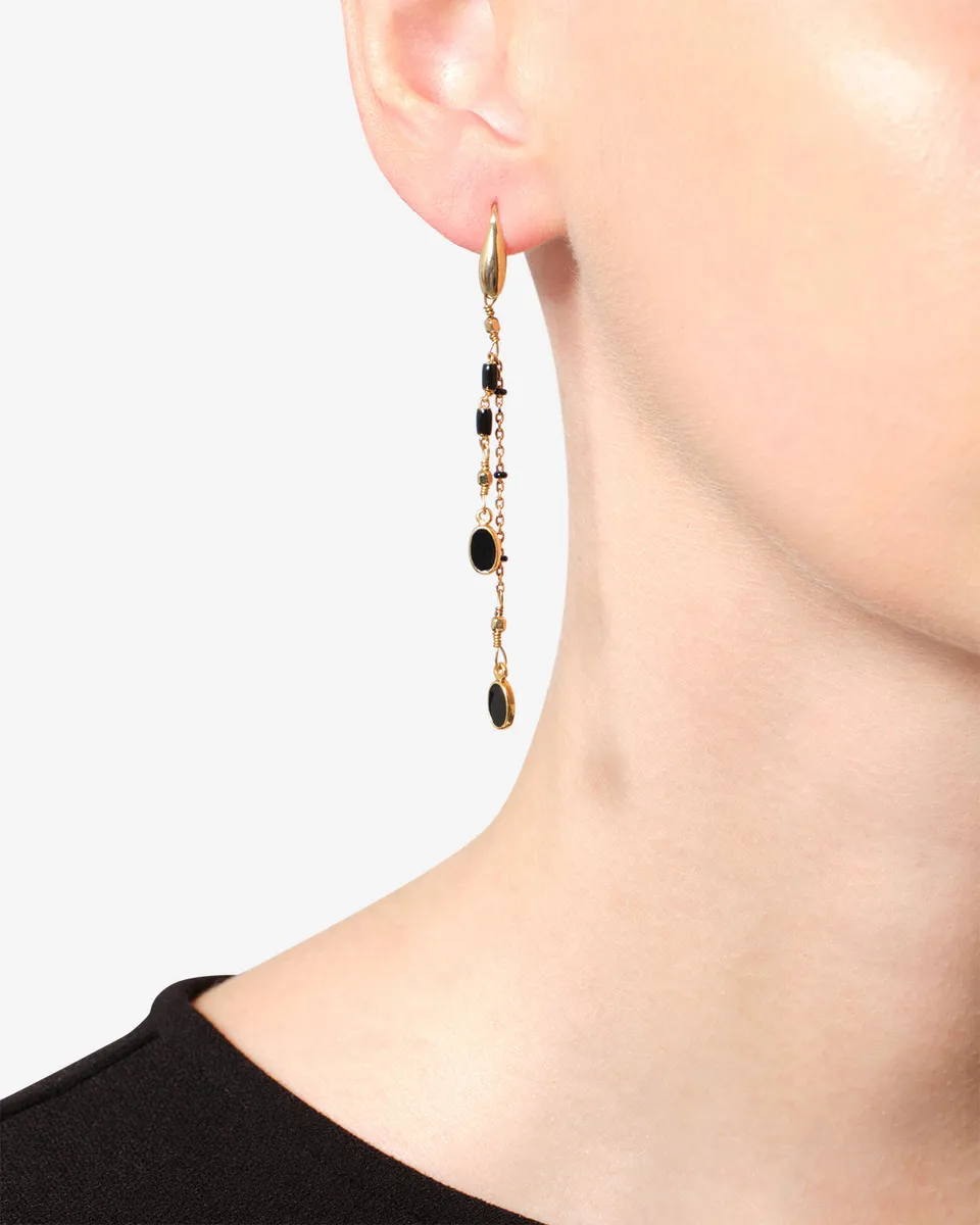 Isabel Marant Bijoux Casablanca boucles d'oreilles noir laiton doré