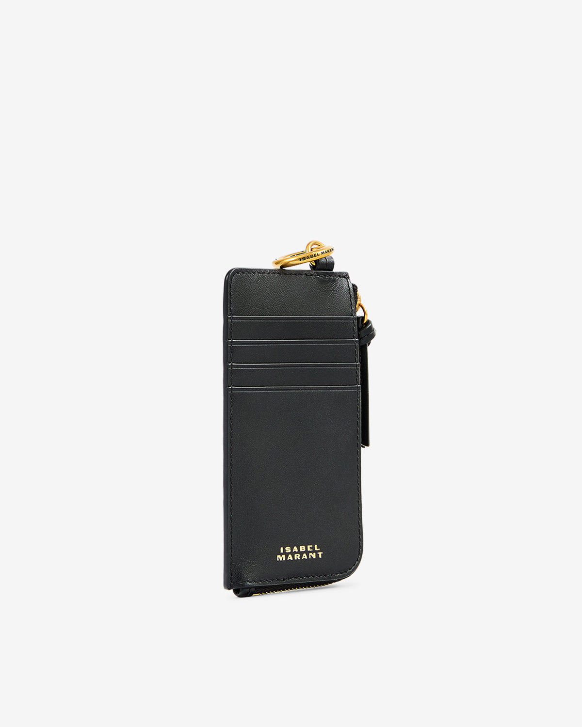 Isabel Marant Oskan porte-cartes cuir noir zippé
