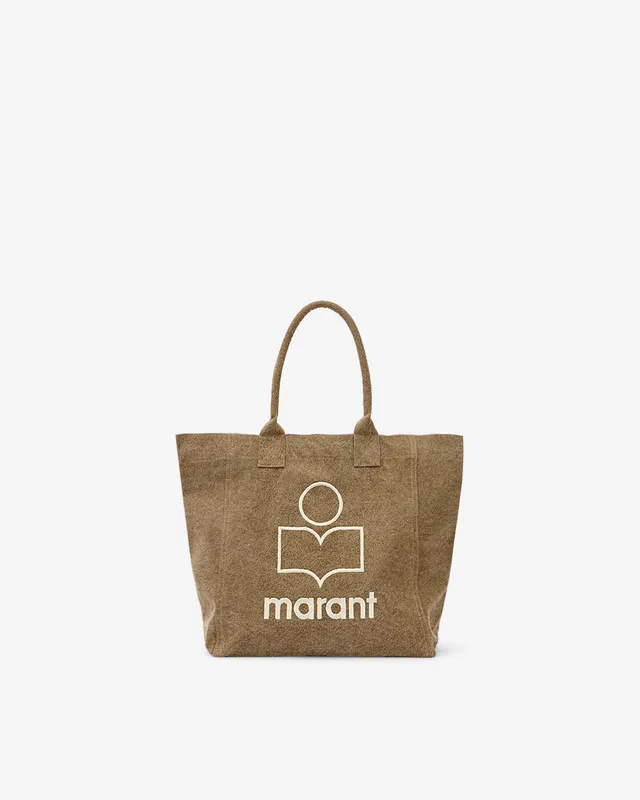 Isabel Marant Yenky Small sac cabas coton kaki foncé