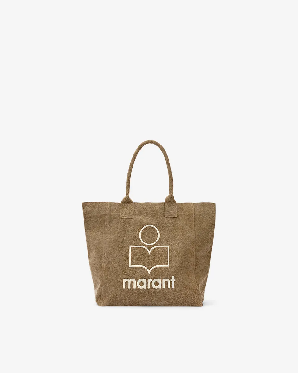 Isabel Marant Yenky Small sac cabas coton kaki foncé