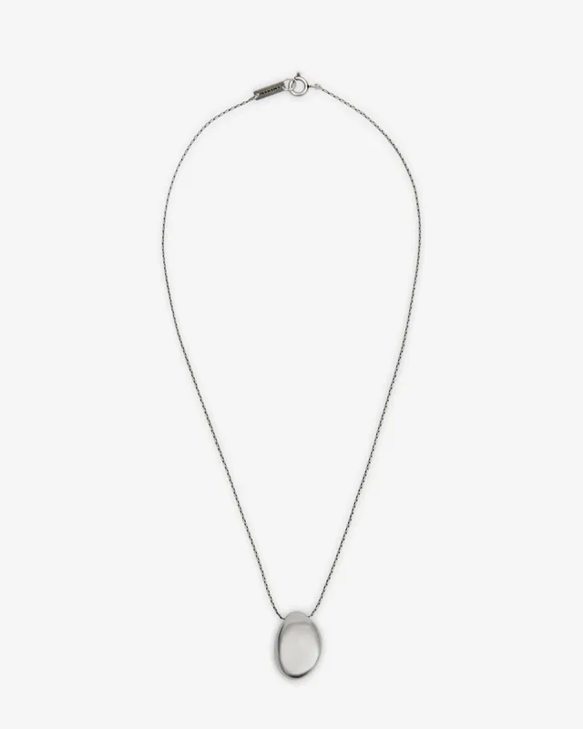 Isabel Marant Shiny Day Man collier galet argent laiton