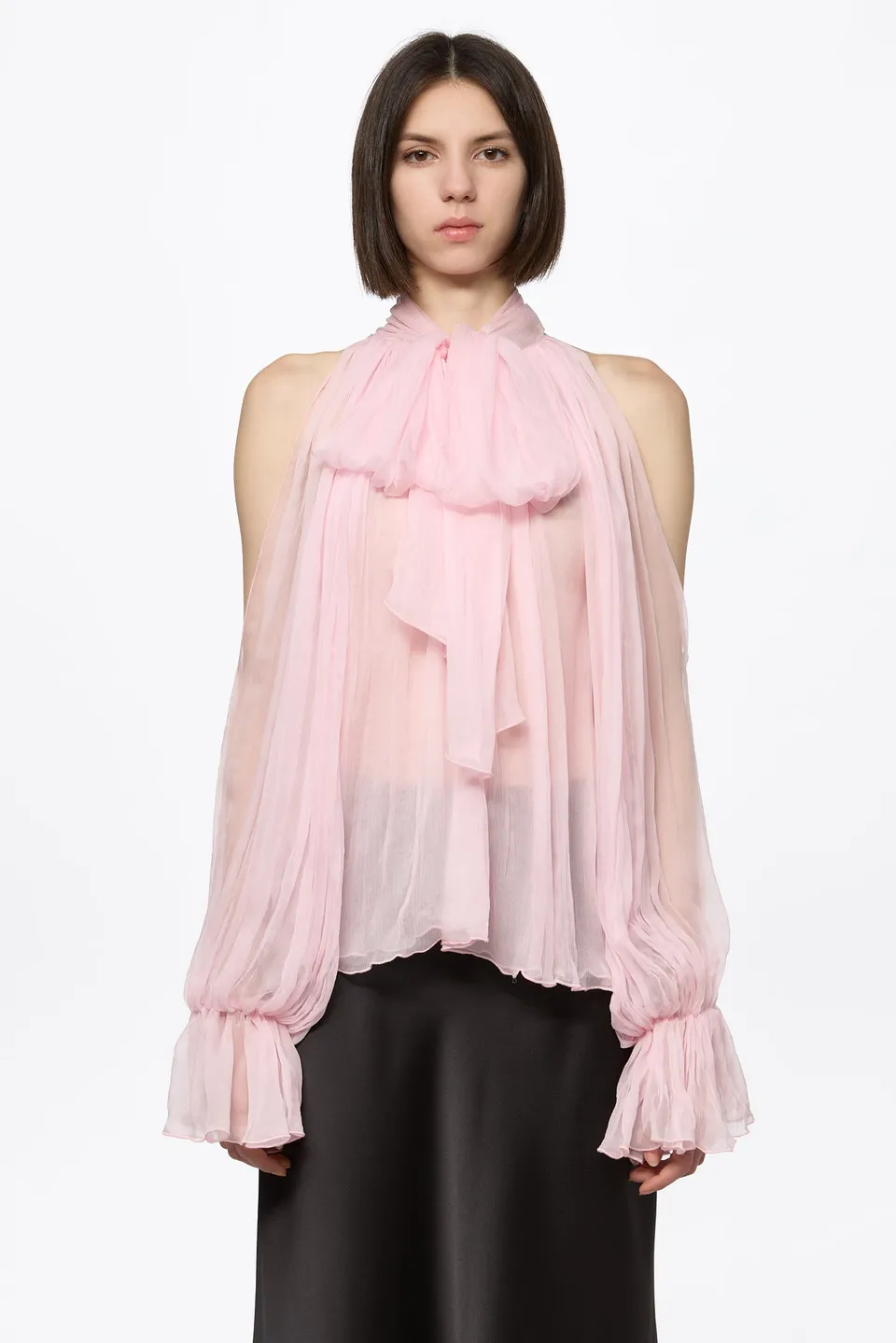 ATU Body Couture chemisier rose soie taille S chiffon