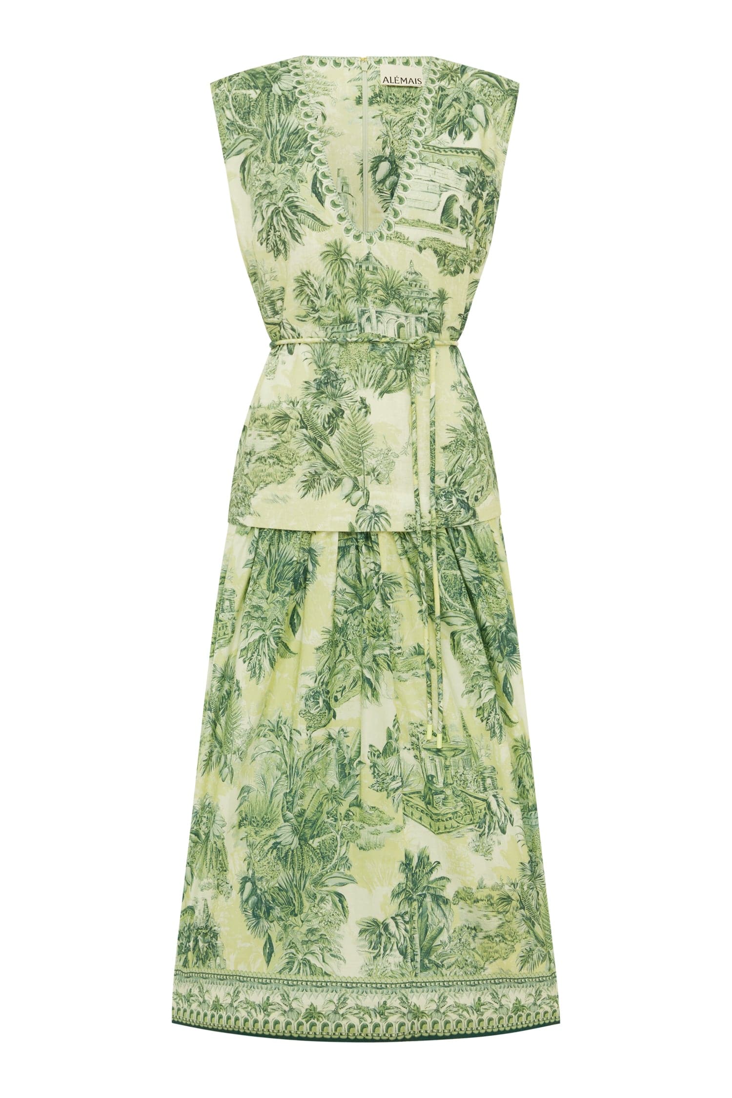 Alemäis Sara robe midi coton soie imprimé jungle