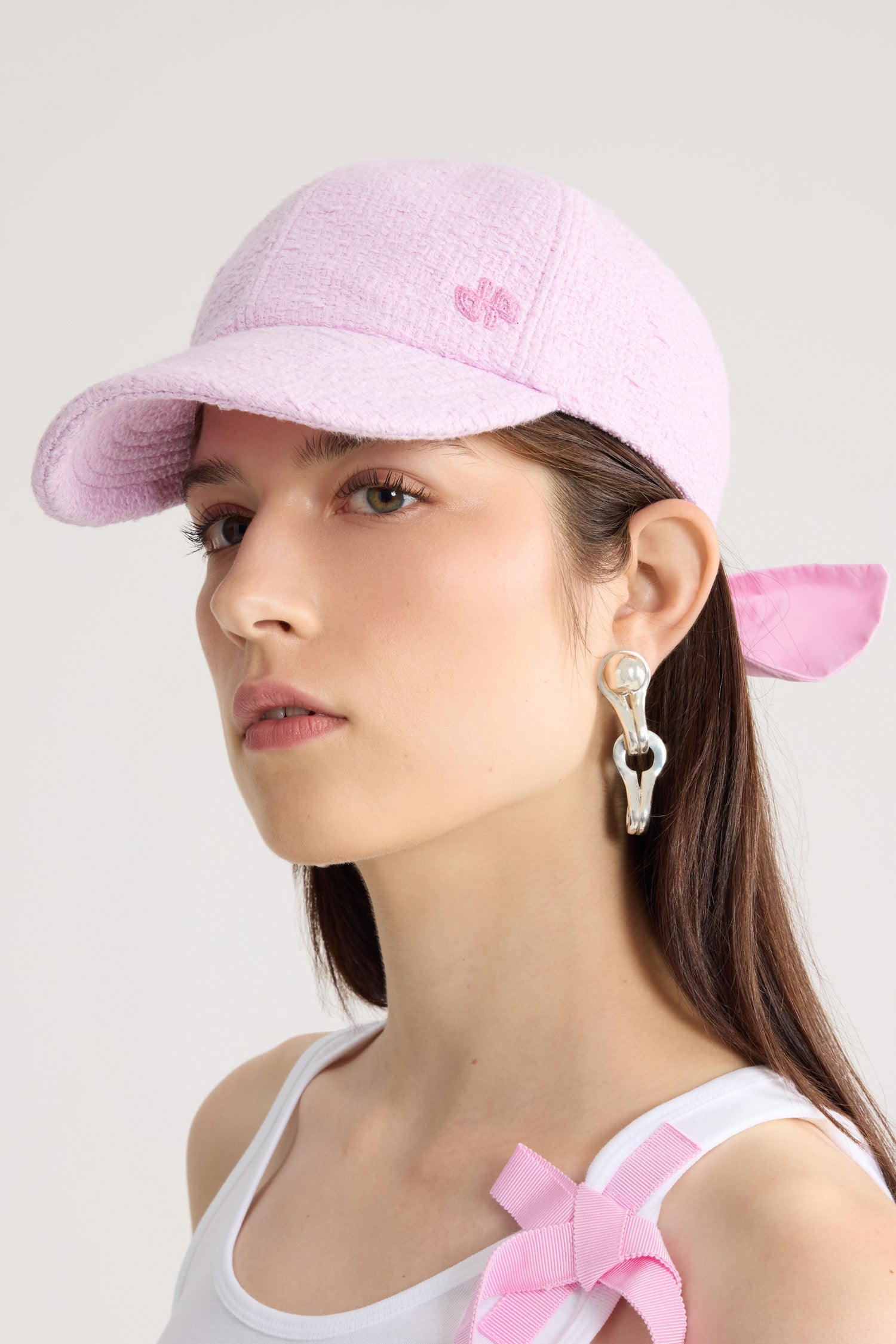 Patou AC111 casquette rose tweed coton