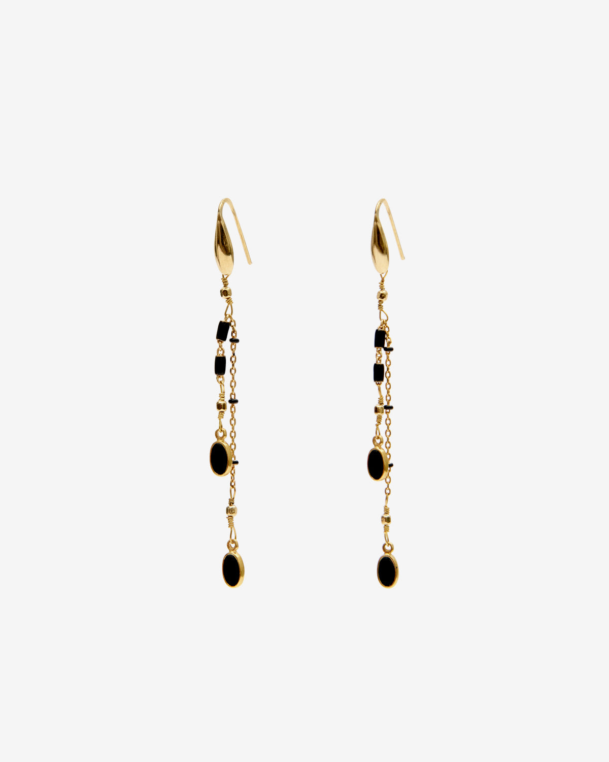 Isabel Marant Bijoux Casablanca boucles d'oreilles noir laiton doré