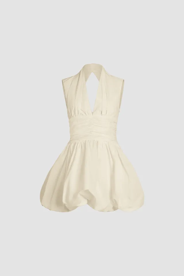 Patou DR176 robe boule ivoire dos nu mini