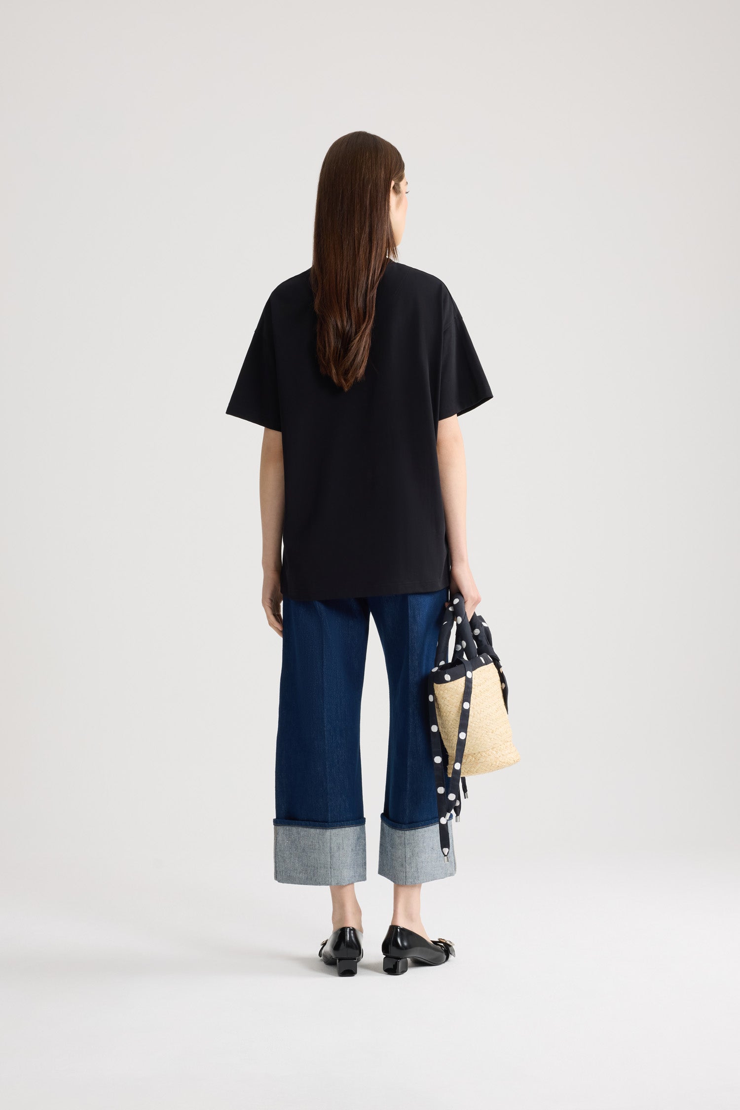 Patou P26JE2059990999B t-shirt oversize noir coton bio