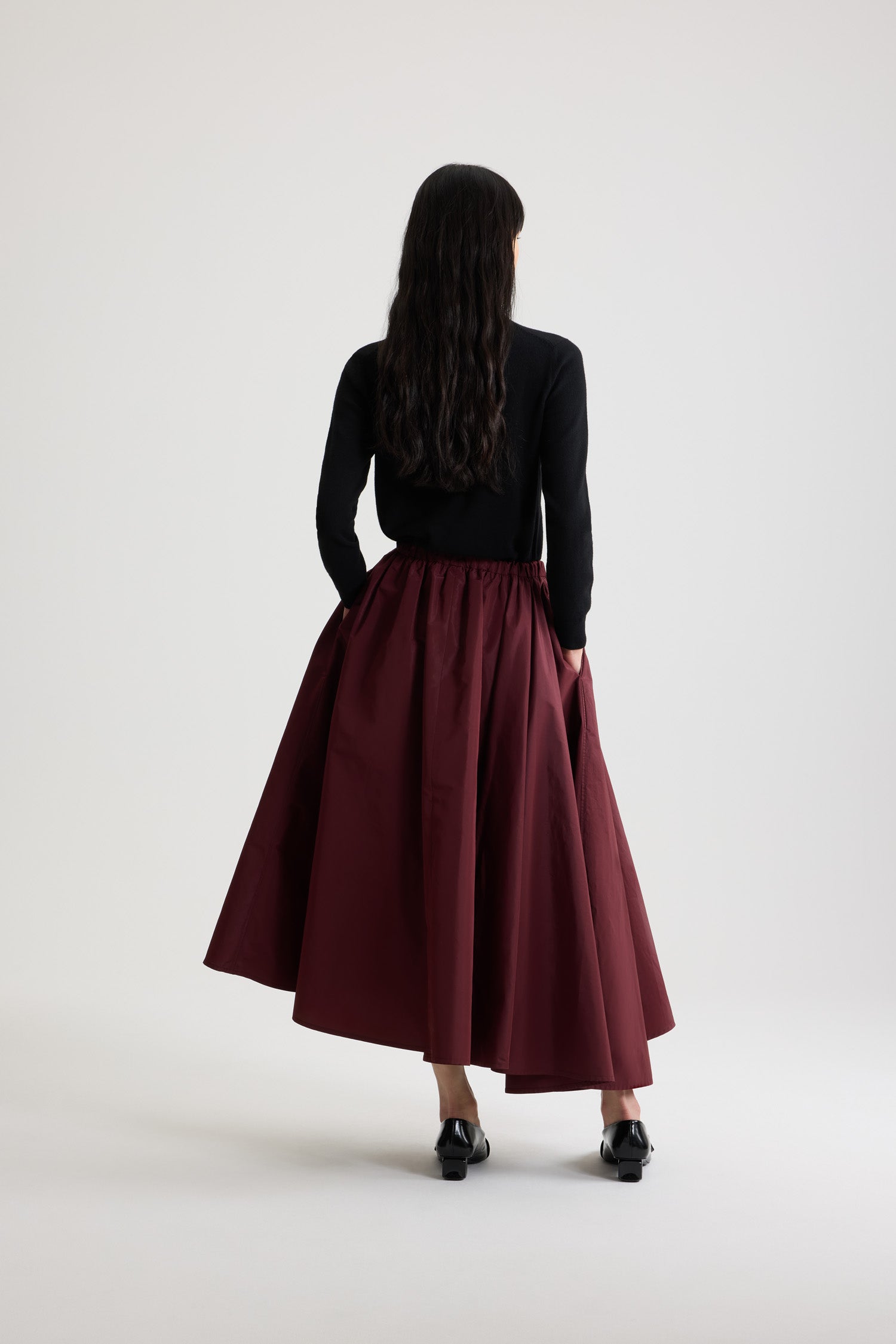 Patou H25SK1000011317R jupe midi faille rouge Vignola