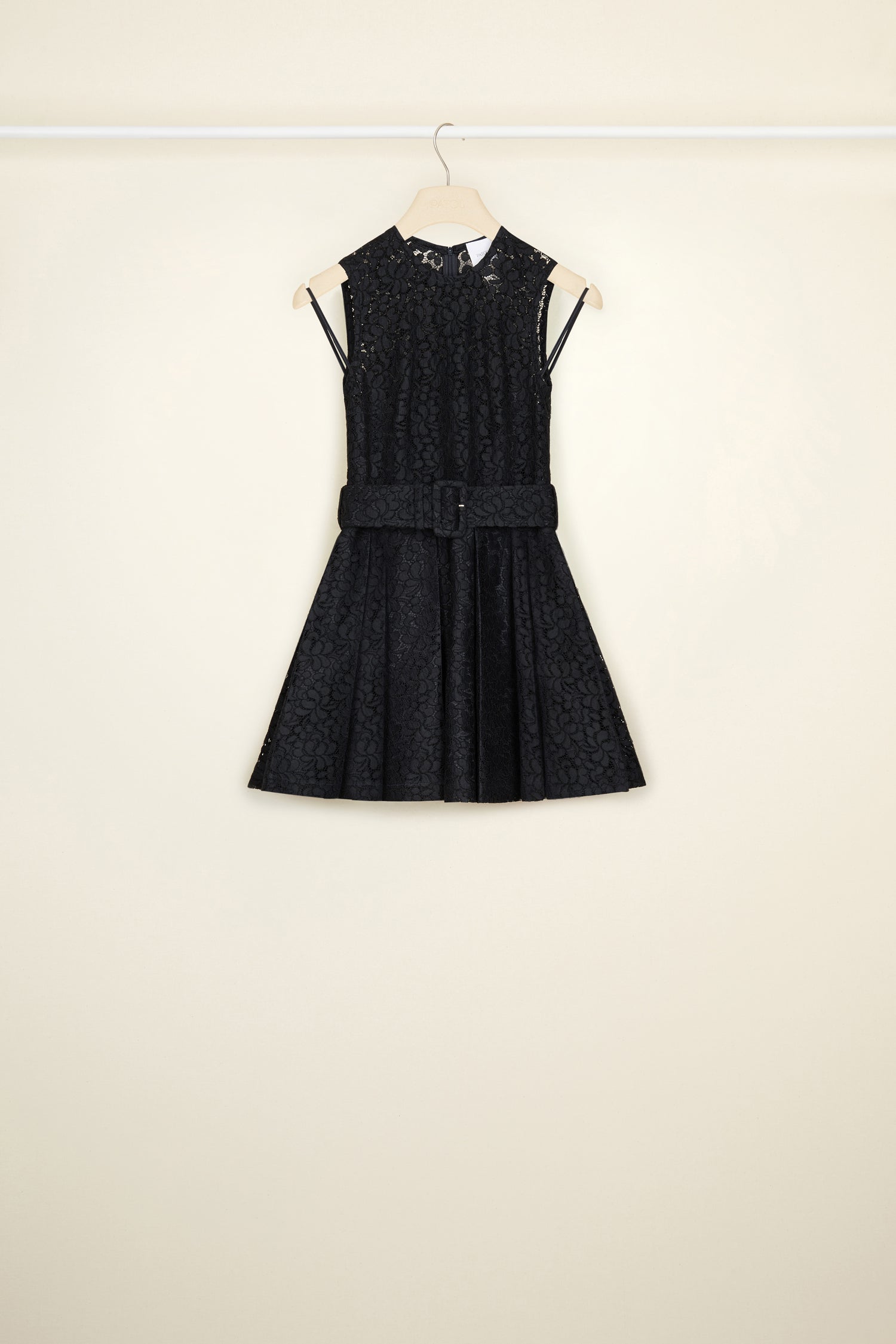 Patou DR089 robe dentelle mini bleu nuit évasée