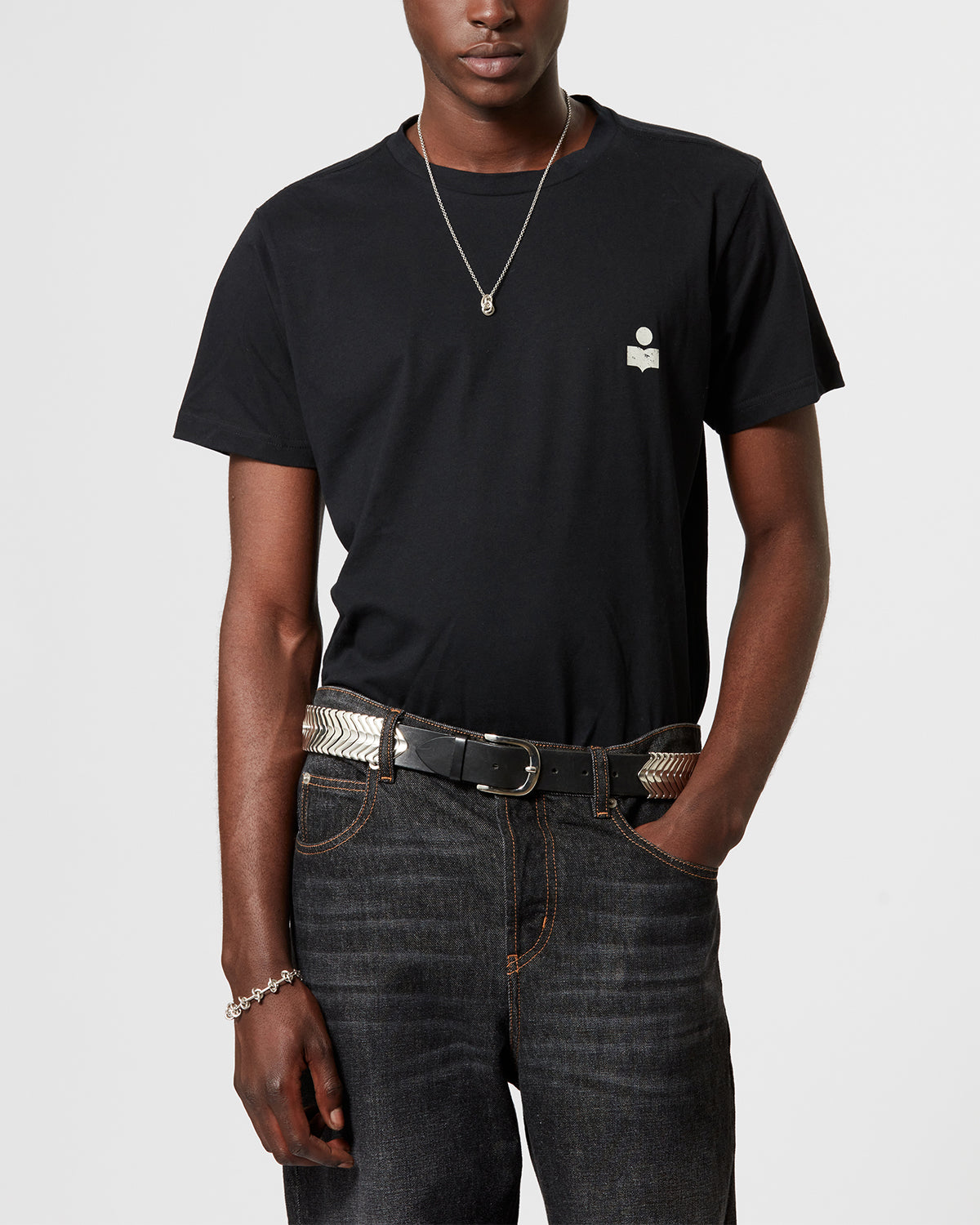 Isabel Marant Zafferh T-shirt coton noir et écru