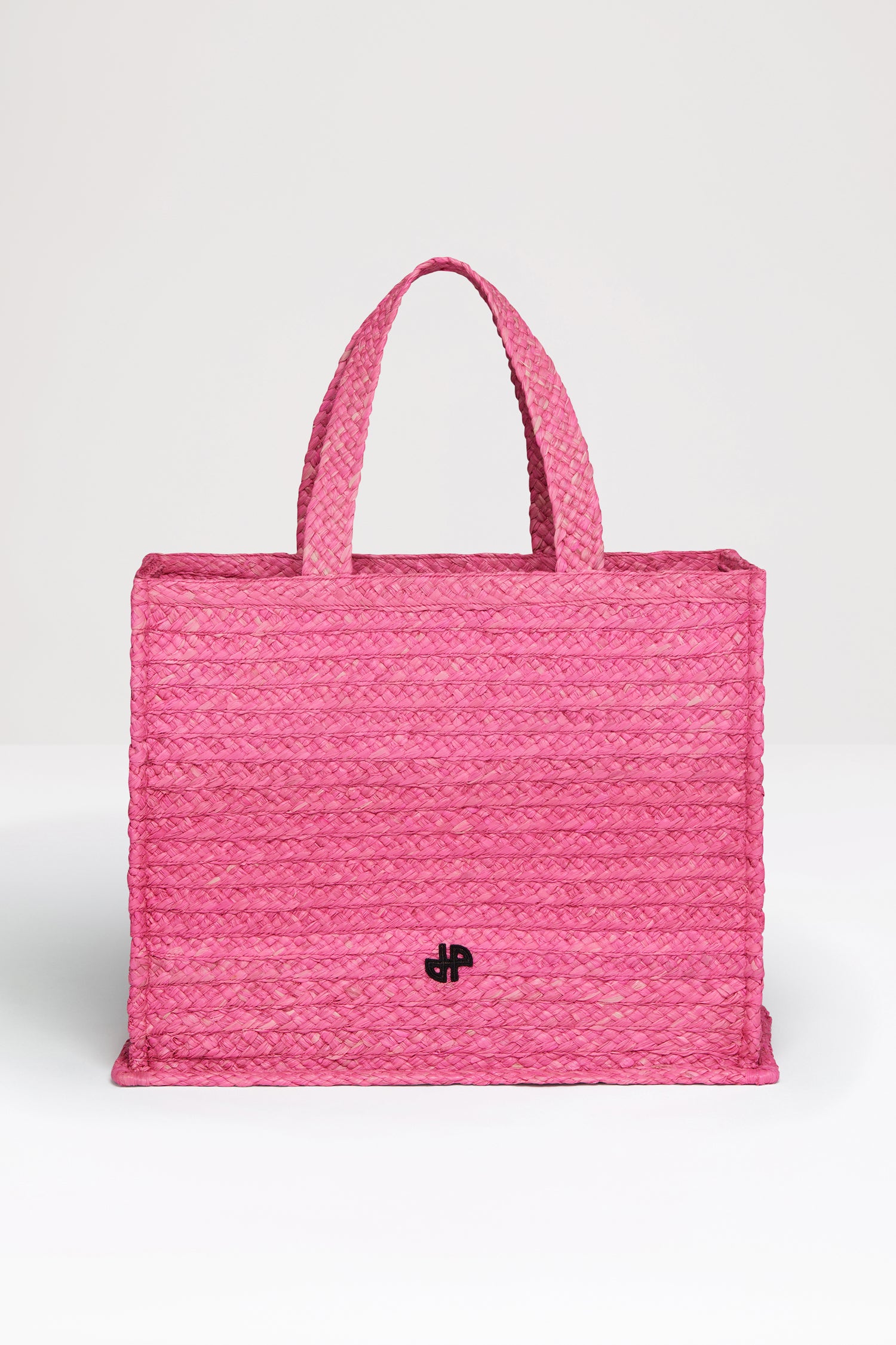 Patou AC024 tote raphia rose begonia JP TU paille