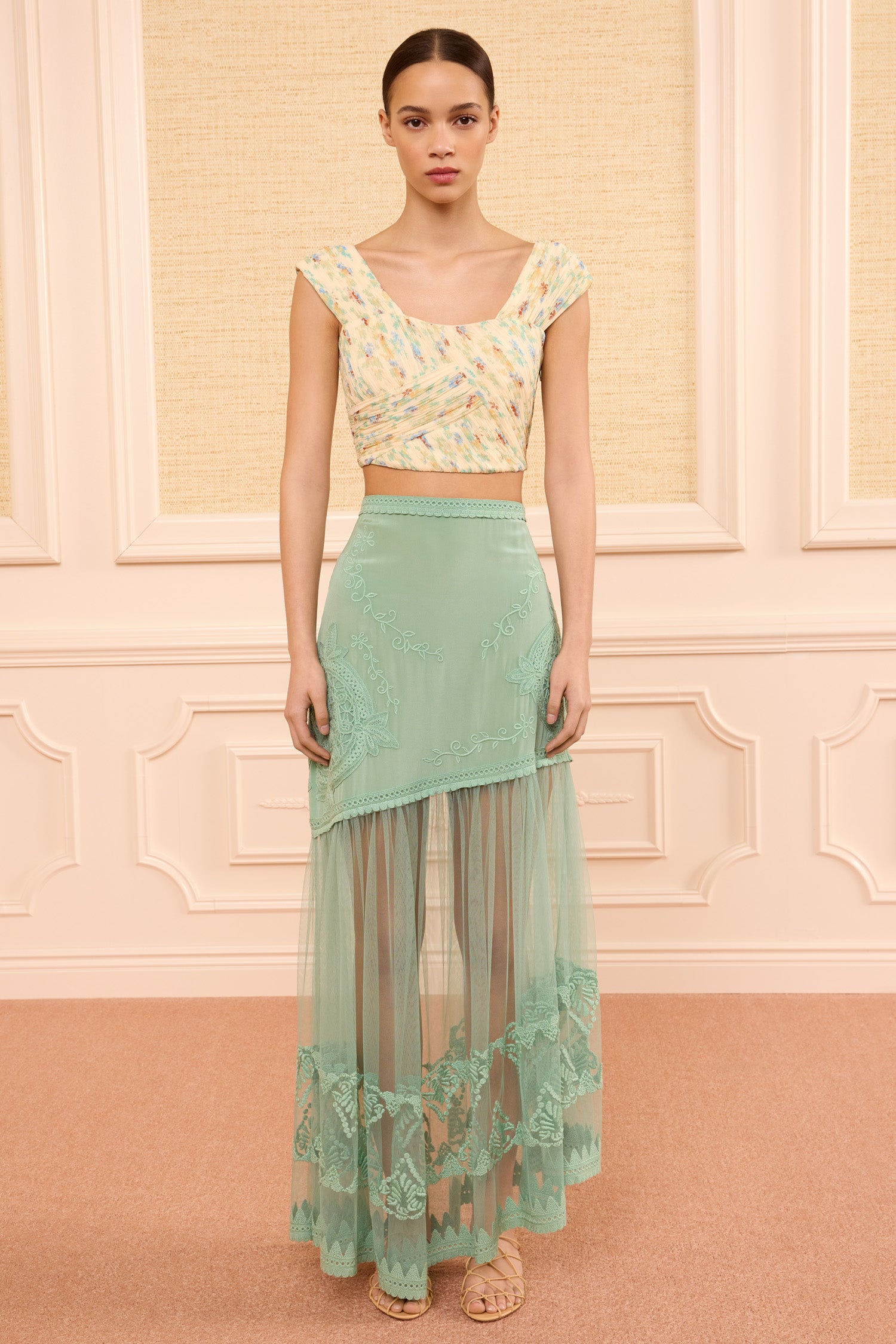 Ulla Johnson Elspeth Silk Midi Skirt jupe Arctic