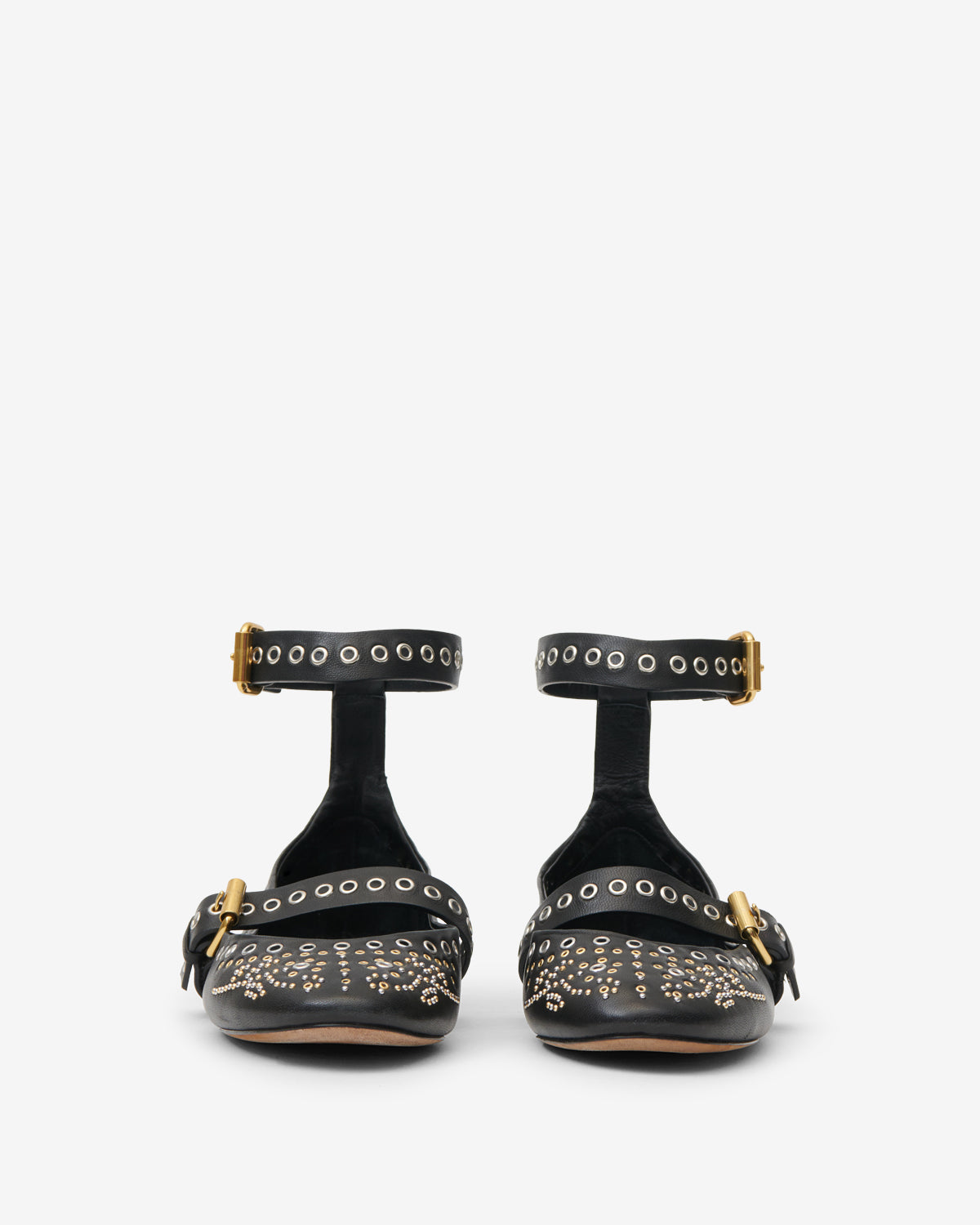 Isabel Marant Ylza ballerines cuir noir cloutées