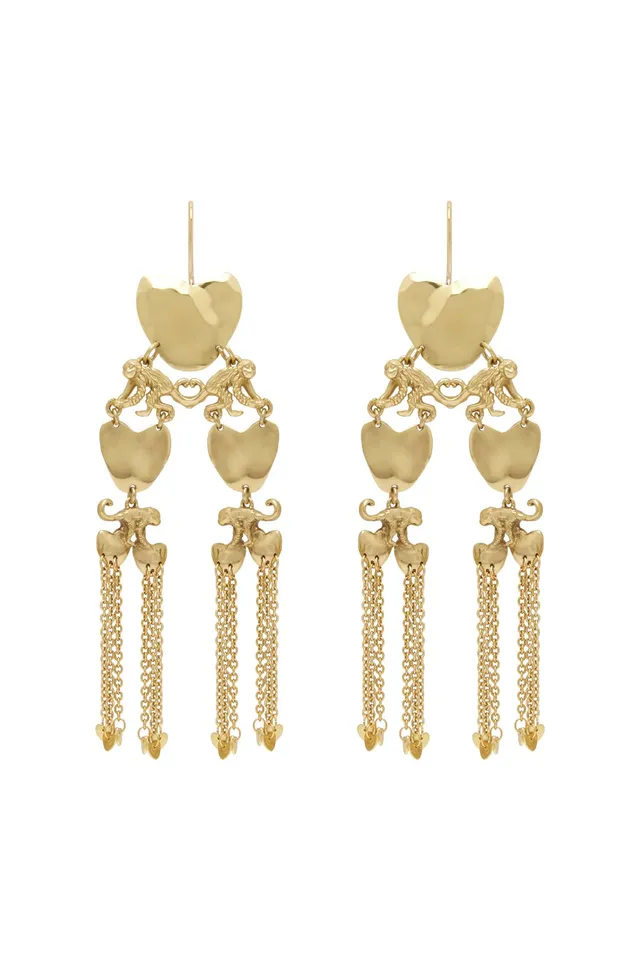 Alemäis Jem Heart Monkey boucles d'oreilles pendantes