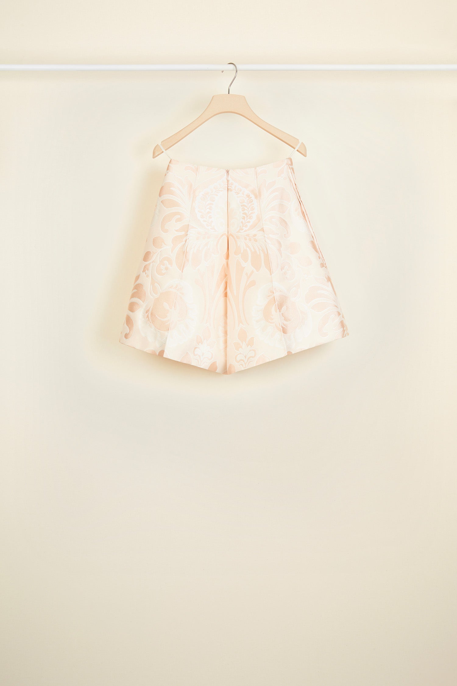 Patou TR004 short soie brocart rose taille haute