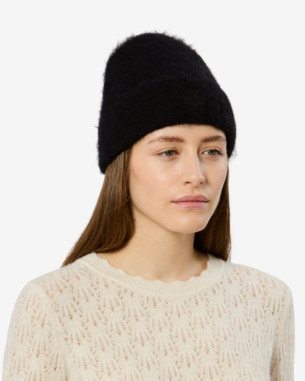 Isabel Marant Peeta bonnet noir baby alpaga