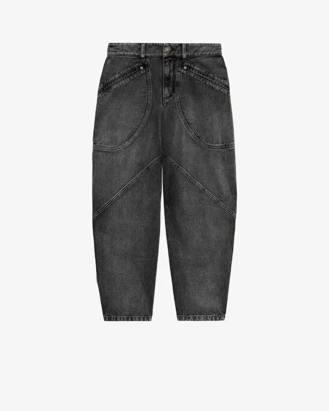 Isabel Marant Catarina jean droit noir délavé