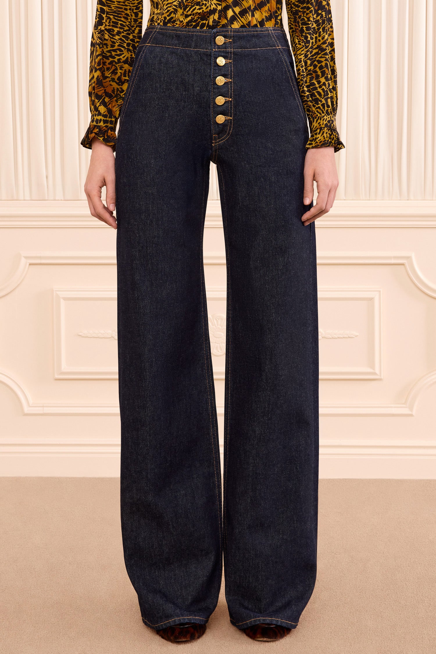 Ulla Johnson Jasmine jean large taille basse Tigris coton
