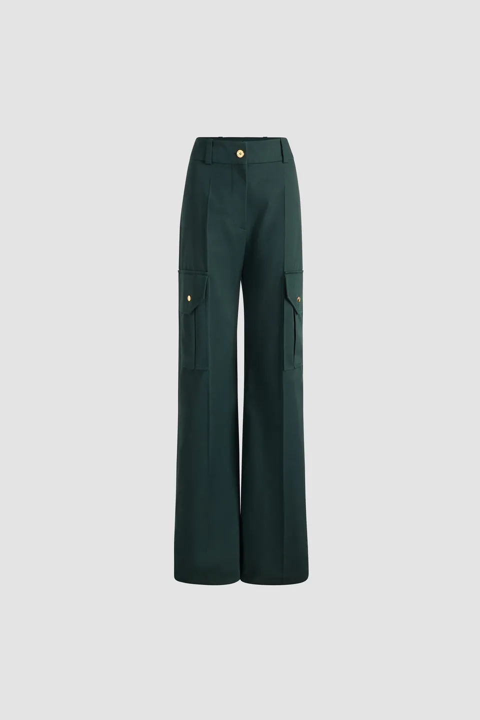 Patou TR055 pantalon cargo évasé coton vert Garden Green