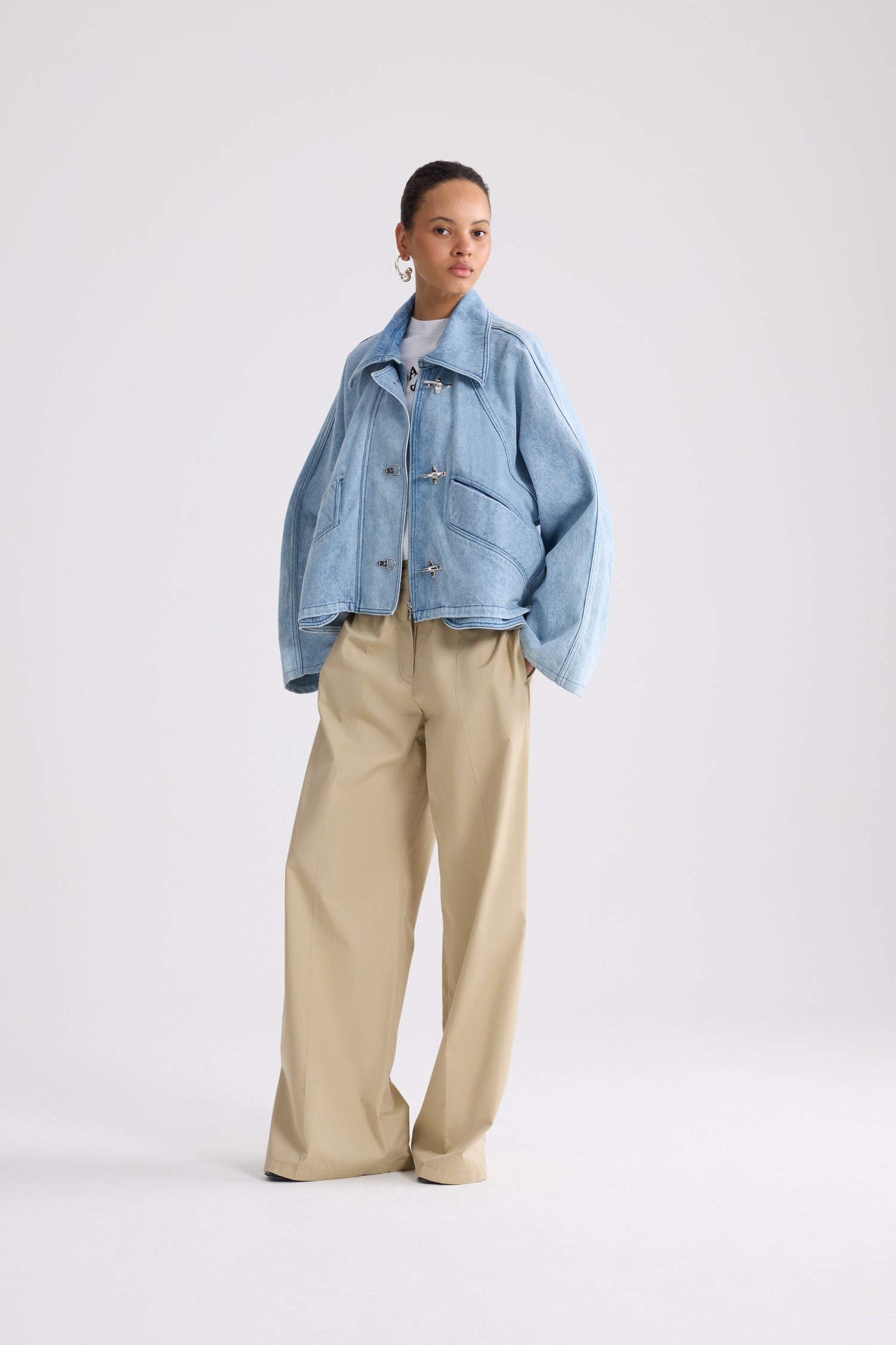 Patou parka P26OU0460008663B bleu ciel oversize 38