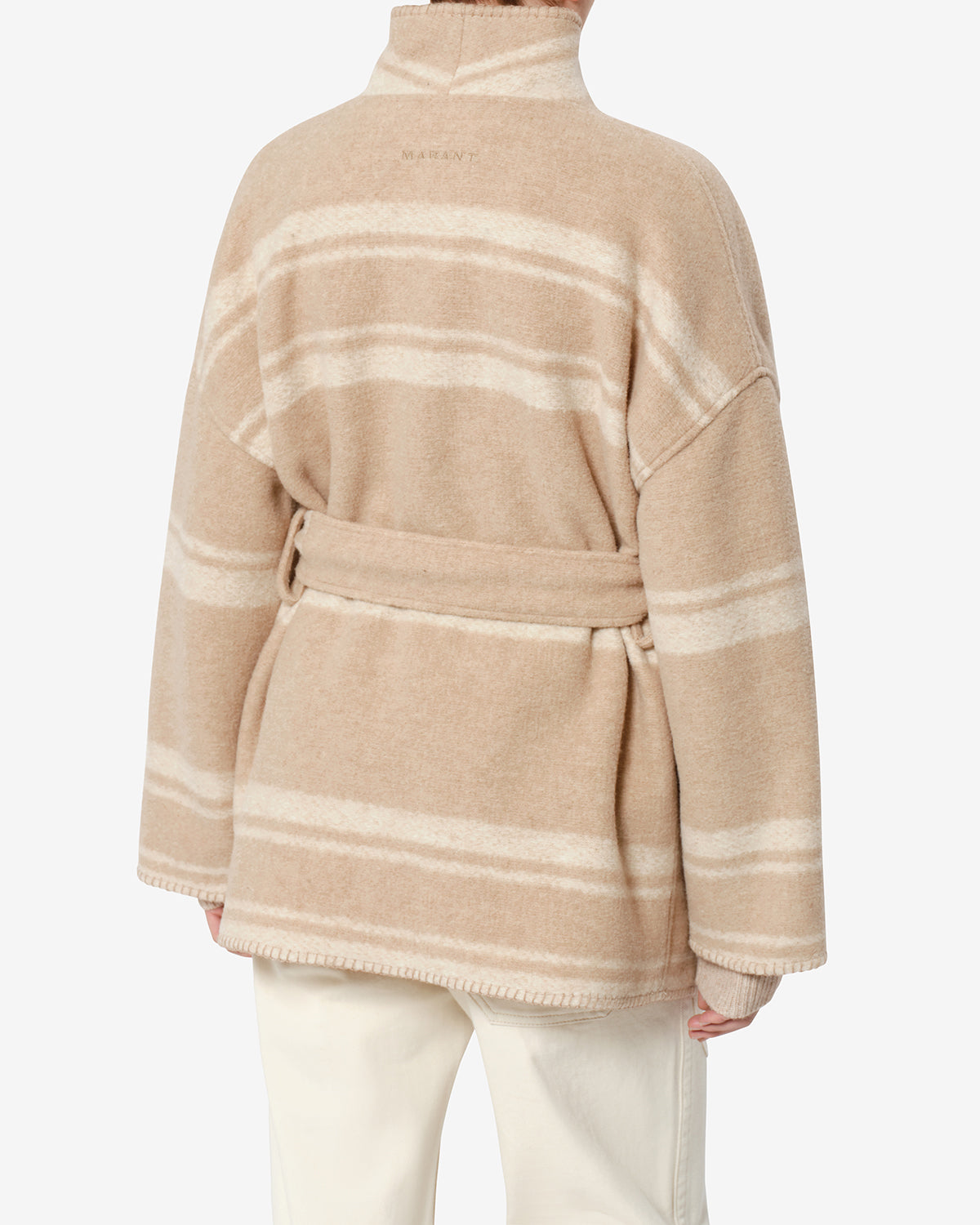 Isabel Marant Brea MA0574FA Manteau sable laine carreaux