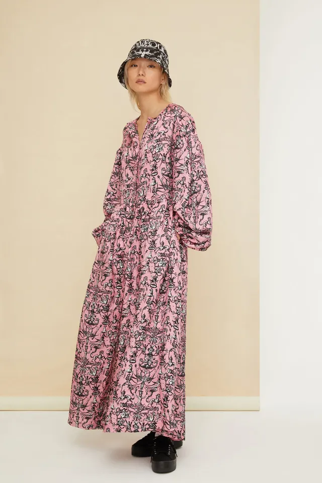 Patou P22DR08801045043 robe chemise maxi Pink Fairy Tales
