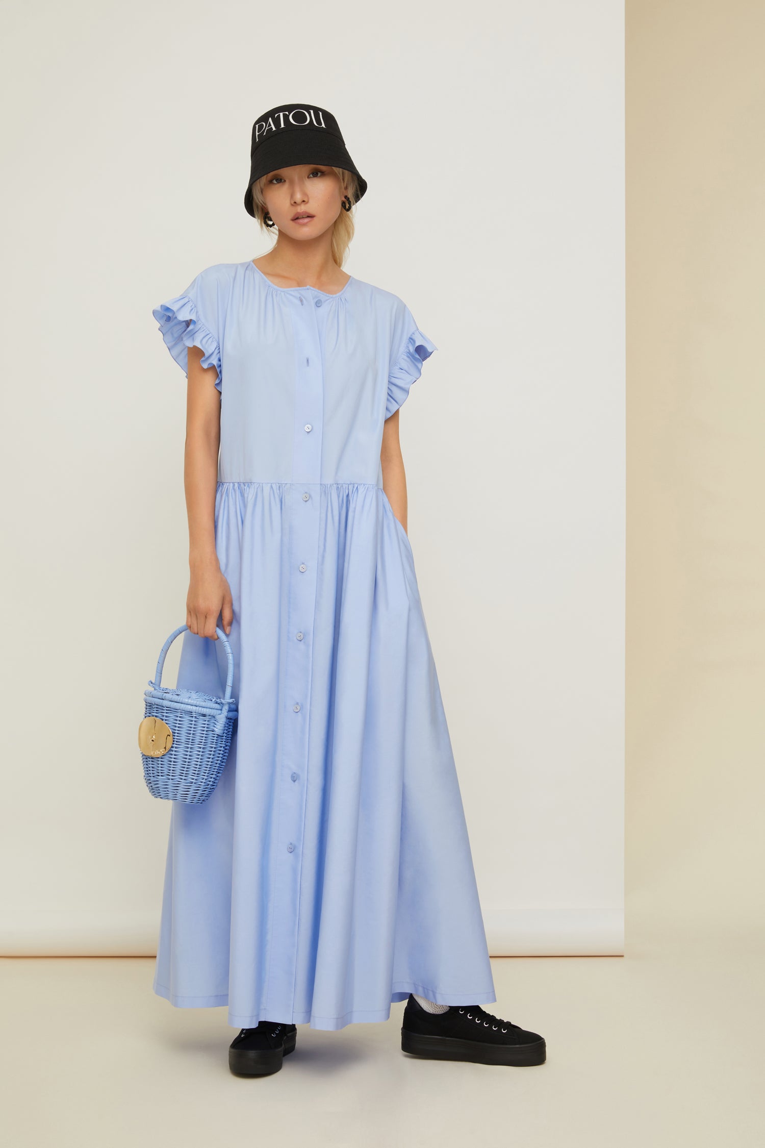 Patou P22DR0870017625B robe maxi coton bio Aurora