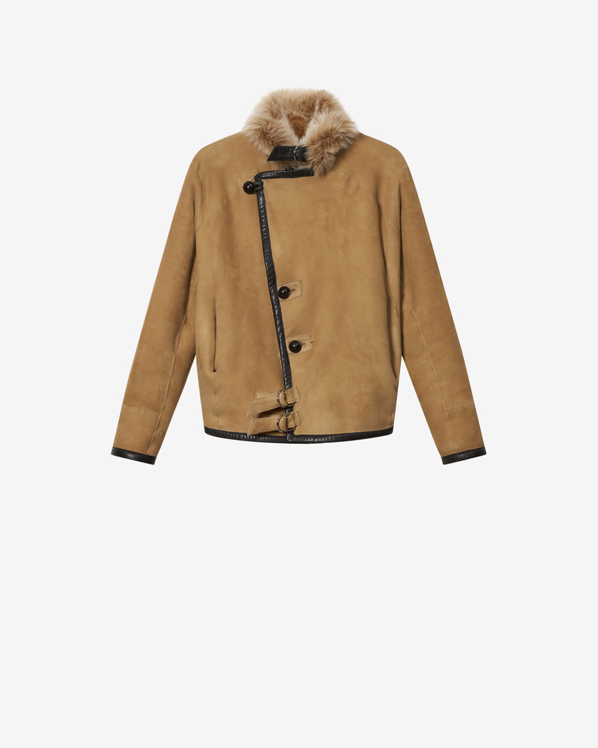 Isabel Marant Roama manteau peau lainée écru réversible