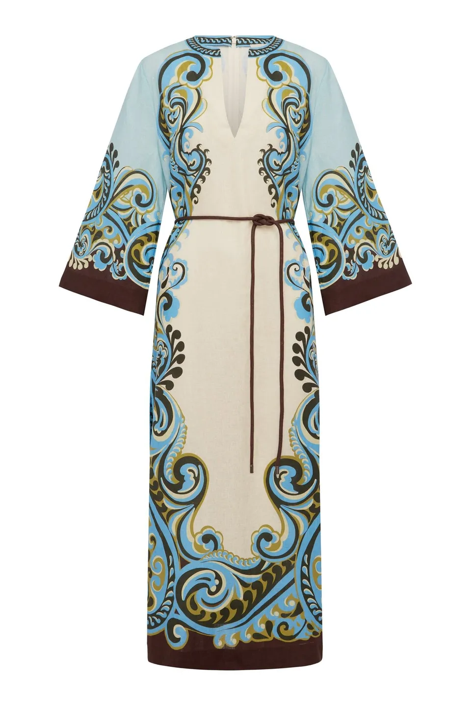 Alemäis Natalia Midi Robe lin paisley