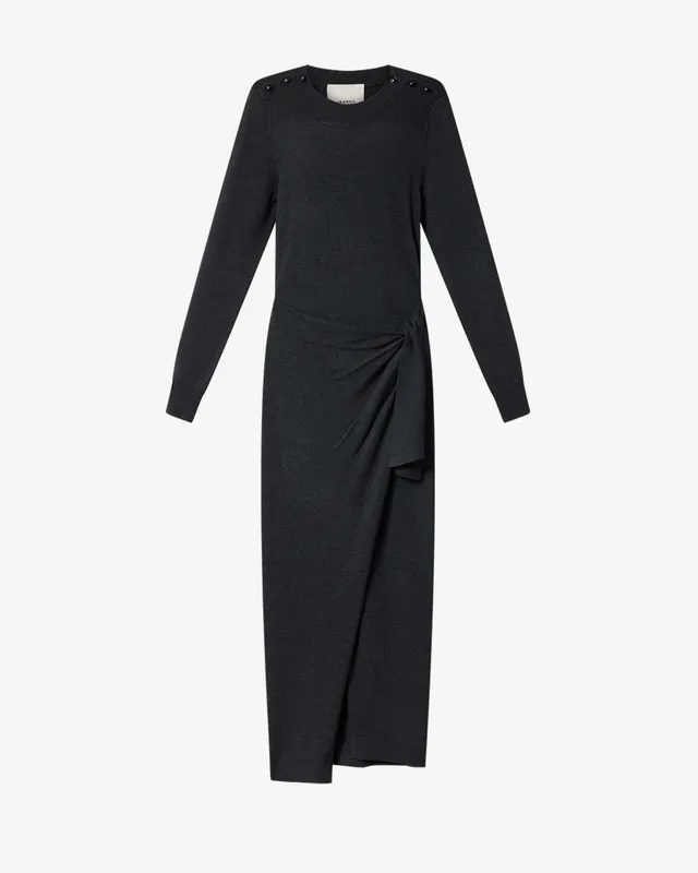 Isabel Marant Jozira RO1187 robe pull anthracite laine longue
