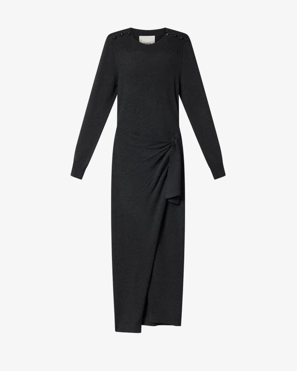 Isabel Marant Jozira RO1187 robe pull anthracite laine longue