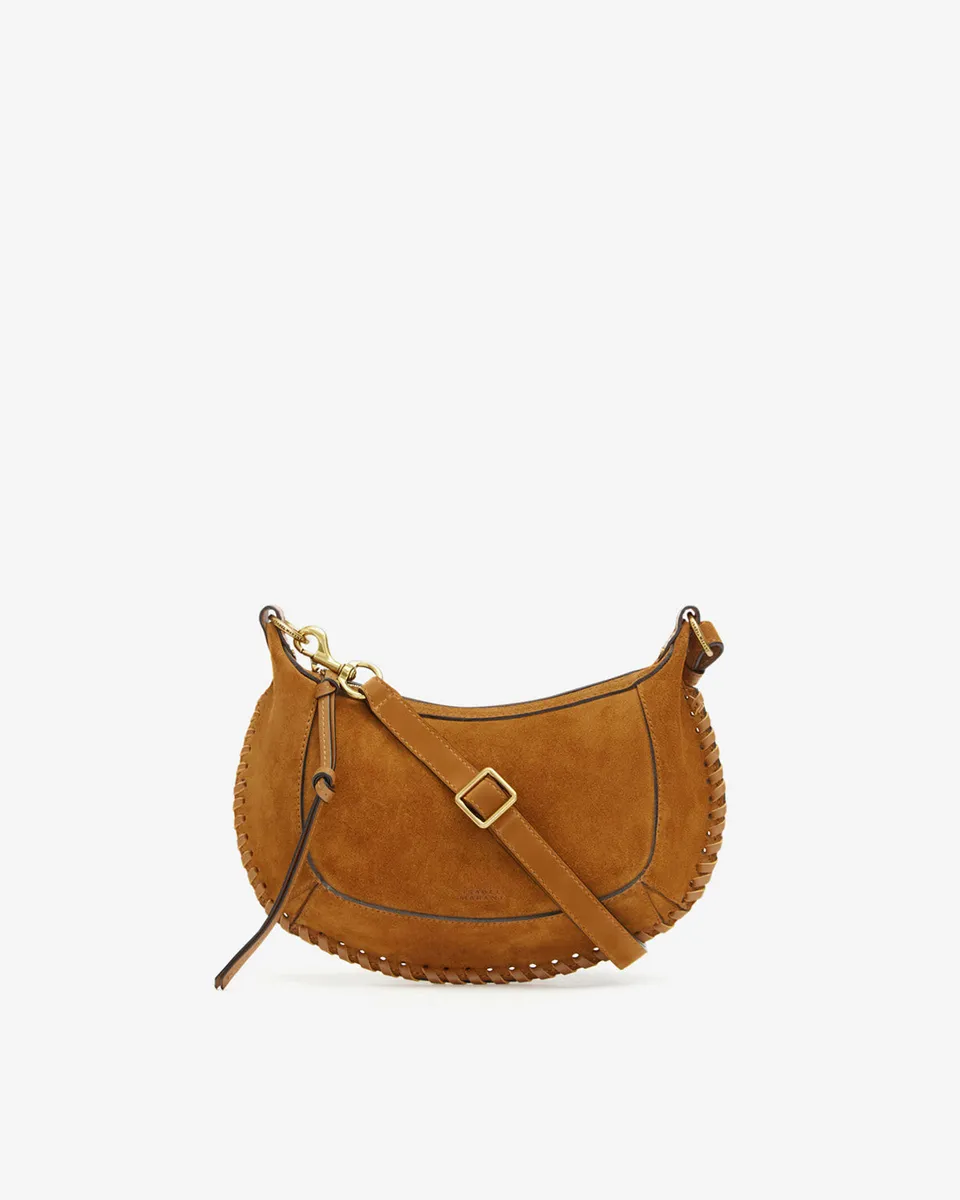 Isabel Marant Oskan Moon sac cuir velours cognac 28,5 cm