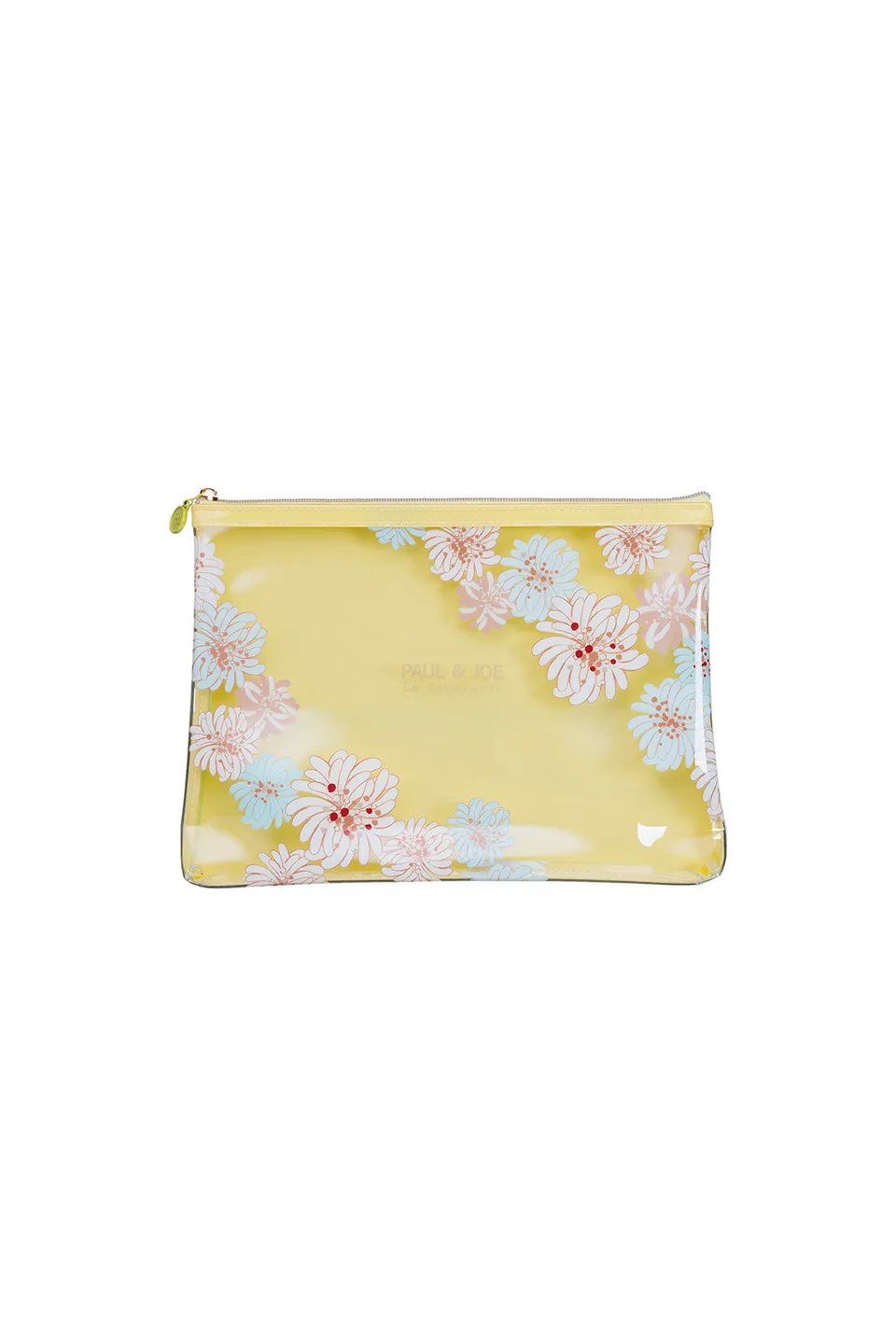 Paul & Joe Pochette transparente jaune chrysanthèmes