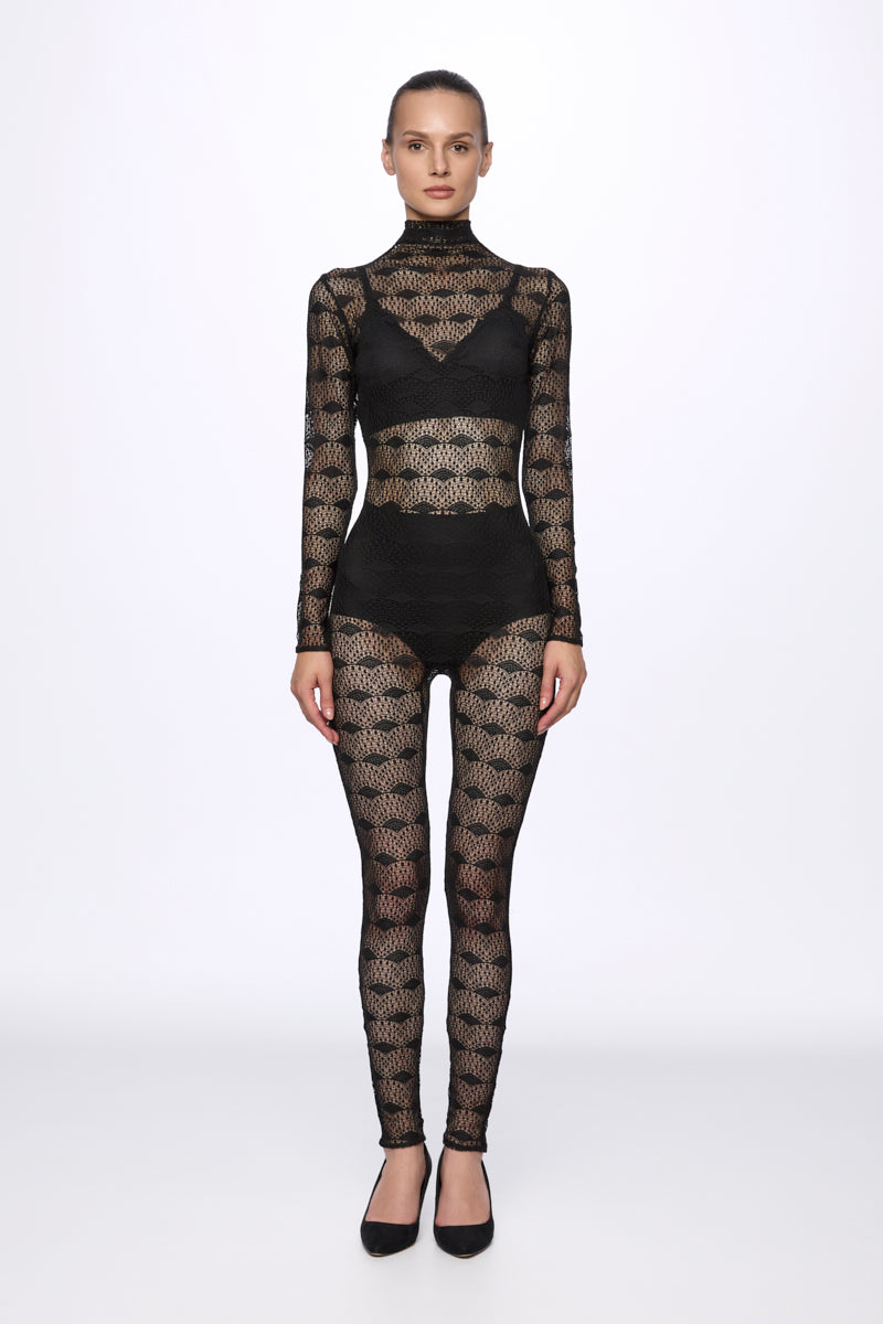 ATU Body Couture Catsuits combinaison dentelle col montant