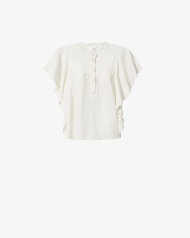 Isabel Marant Marlie Top Écru Lin Coupe Droite 36