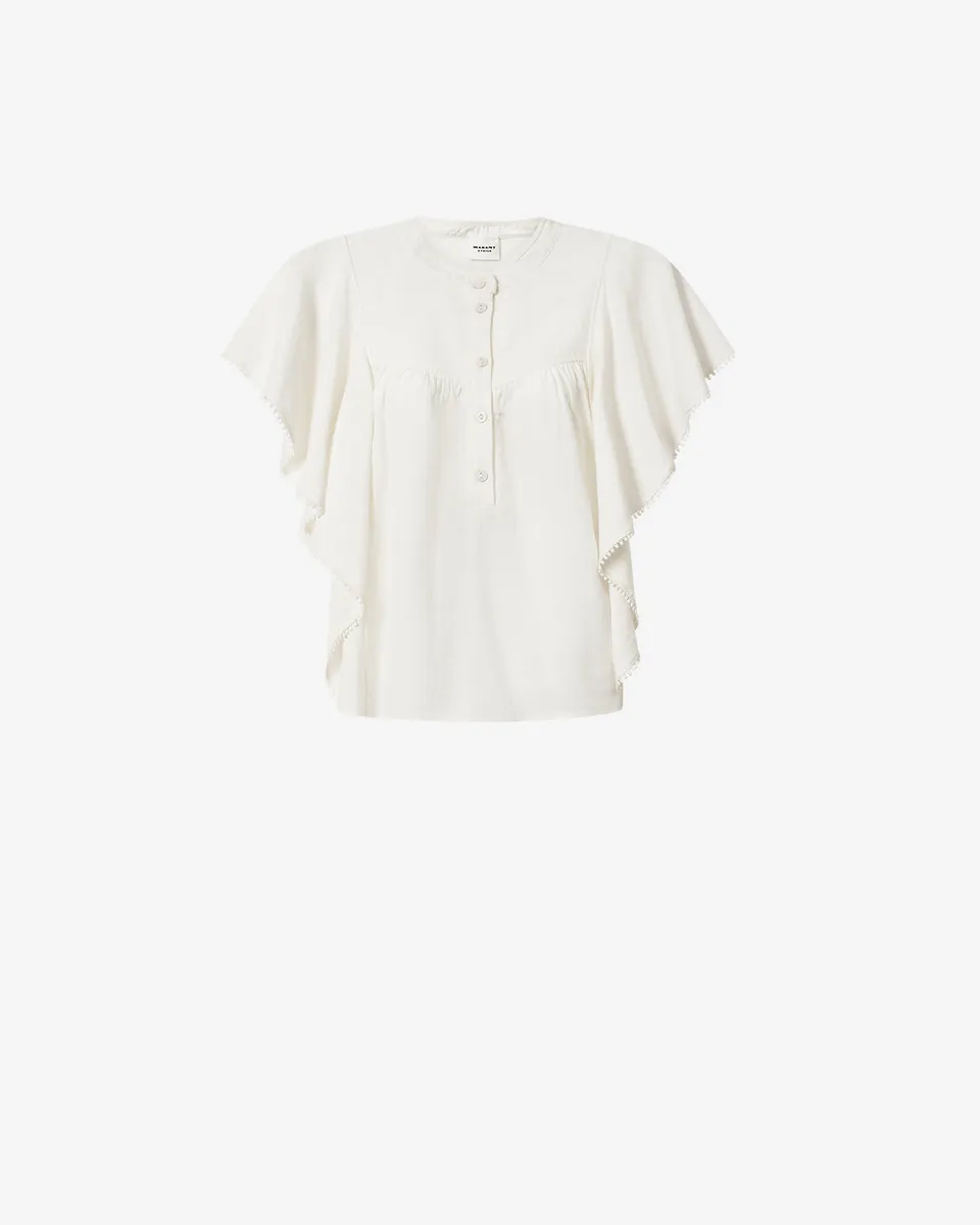 Isabel Marant Marlie Top Écru Lin Coupe Droite 36