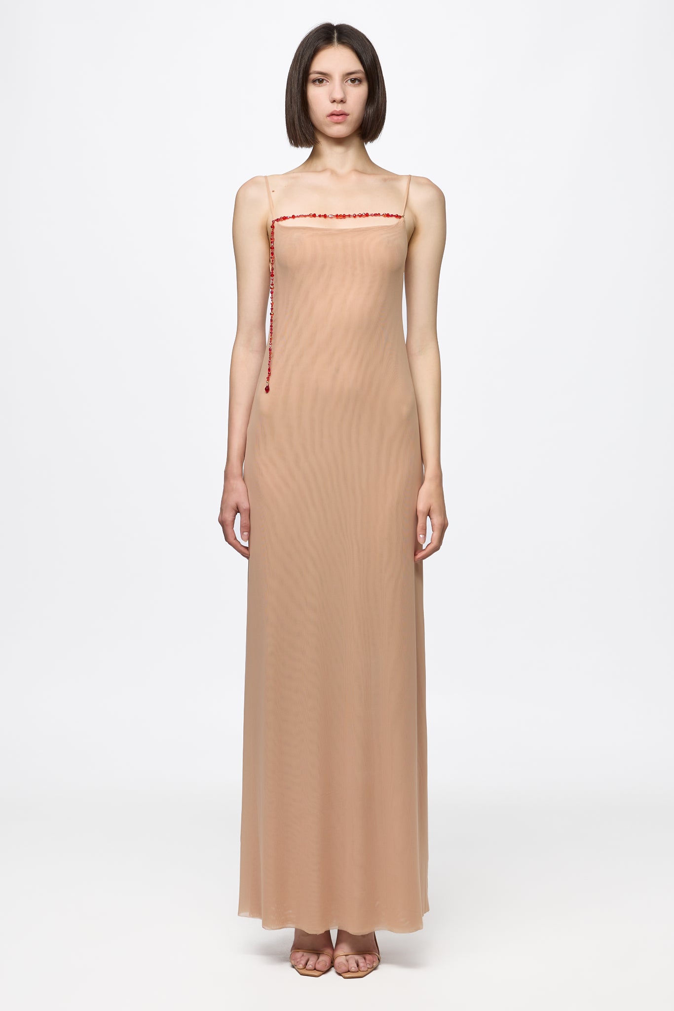 ATU Body Couture robe Tulle slip dress tulle cristal longue
