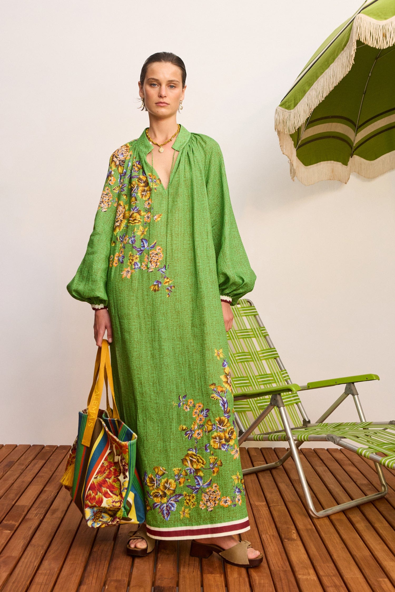 Alemäis Phyllis Midi Robe ramie ceinture