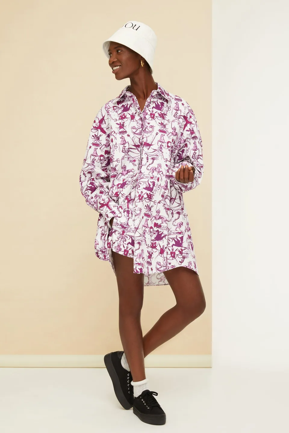 Patou P22DR08601195041 robe chemise coton imprimé mini