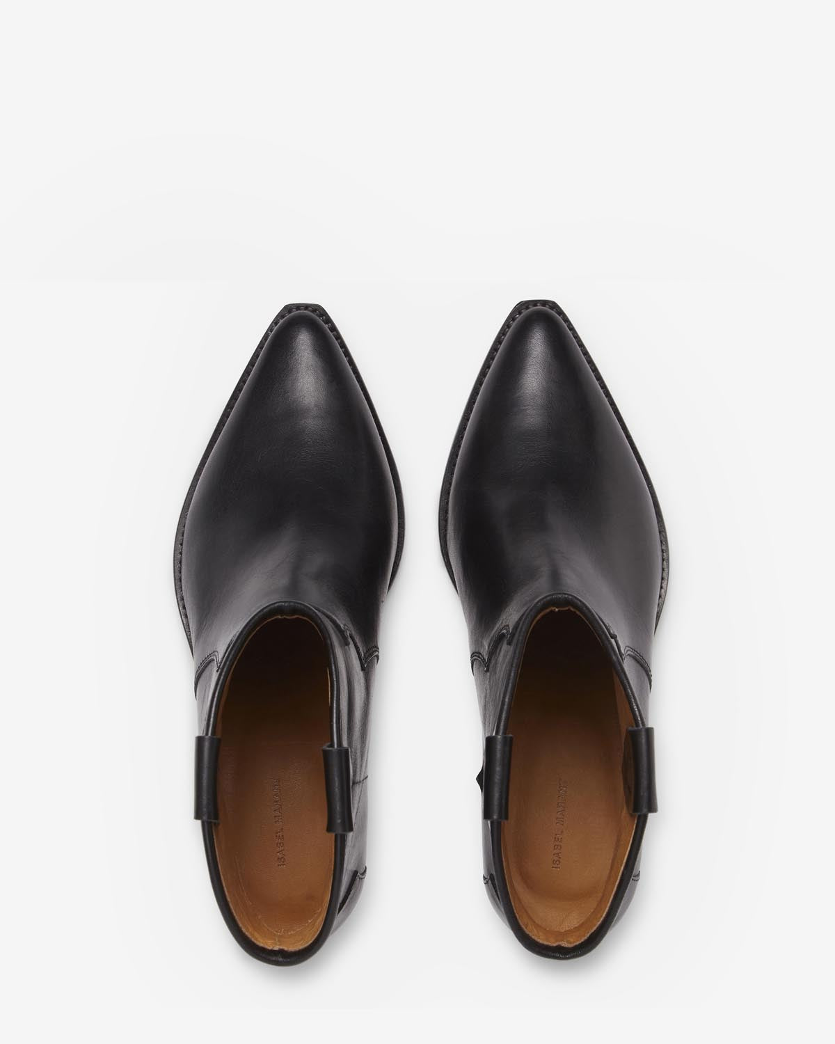Isabel Marant Dewina bottines santiag cuir noir talon 4 cm