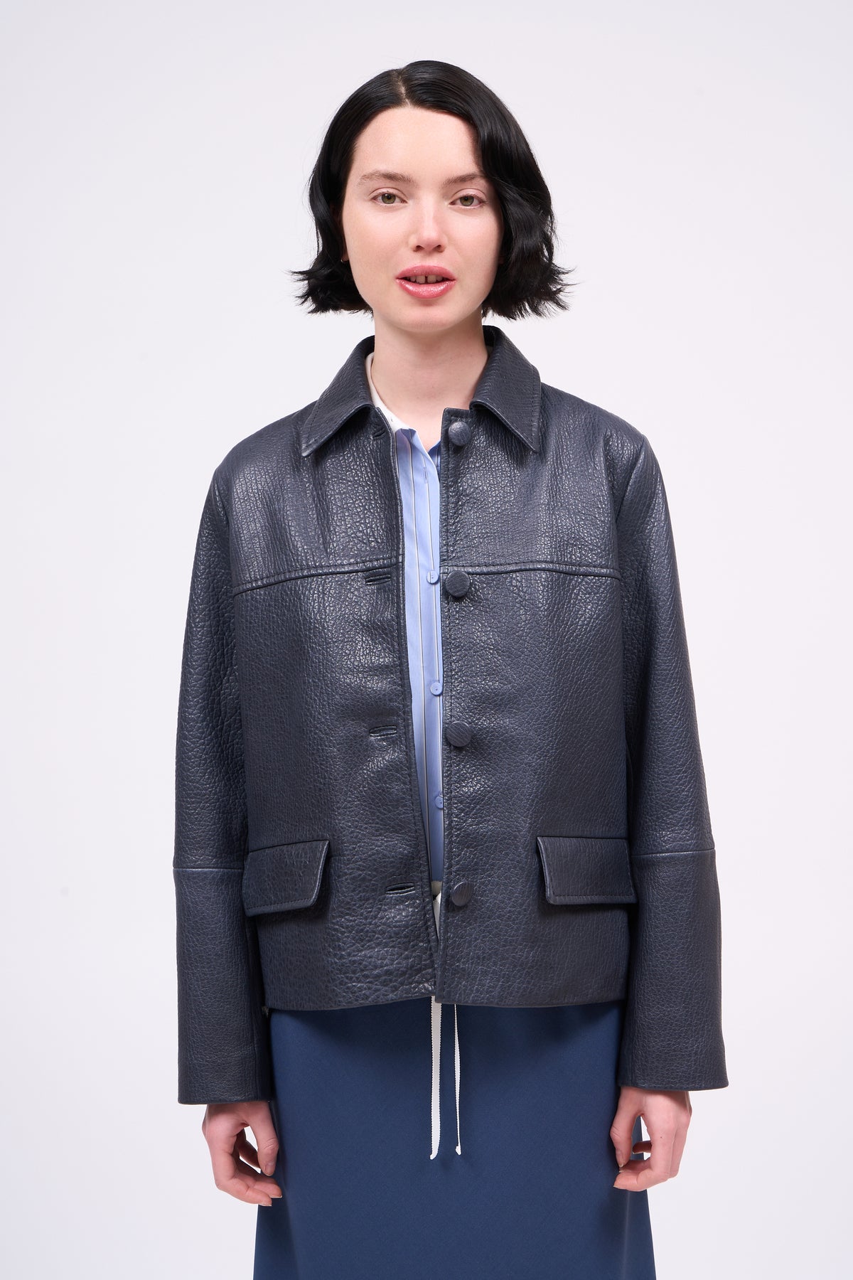 Paul & Joe Blake veste cuir d’agneau ajustée bubble